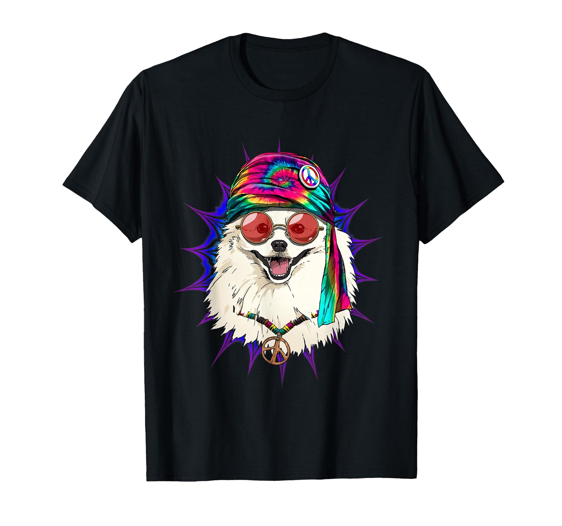 Tie Dye Hippie American Eskimo Hippiness T-Shirt - Graphic Print Unisex - T-Shirt, Sweatshirt, Hoodie