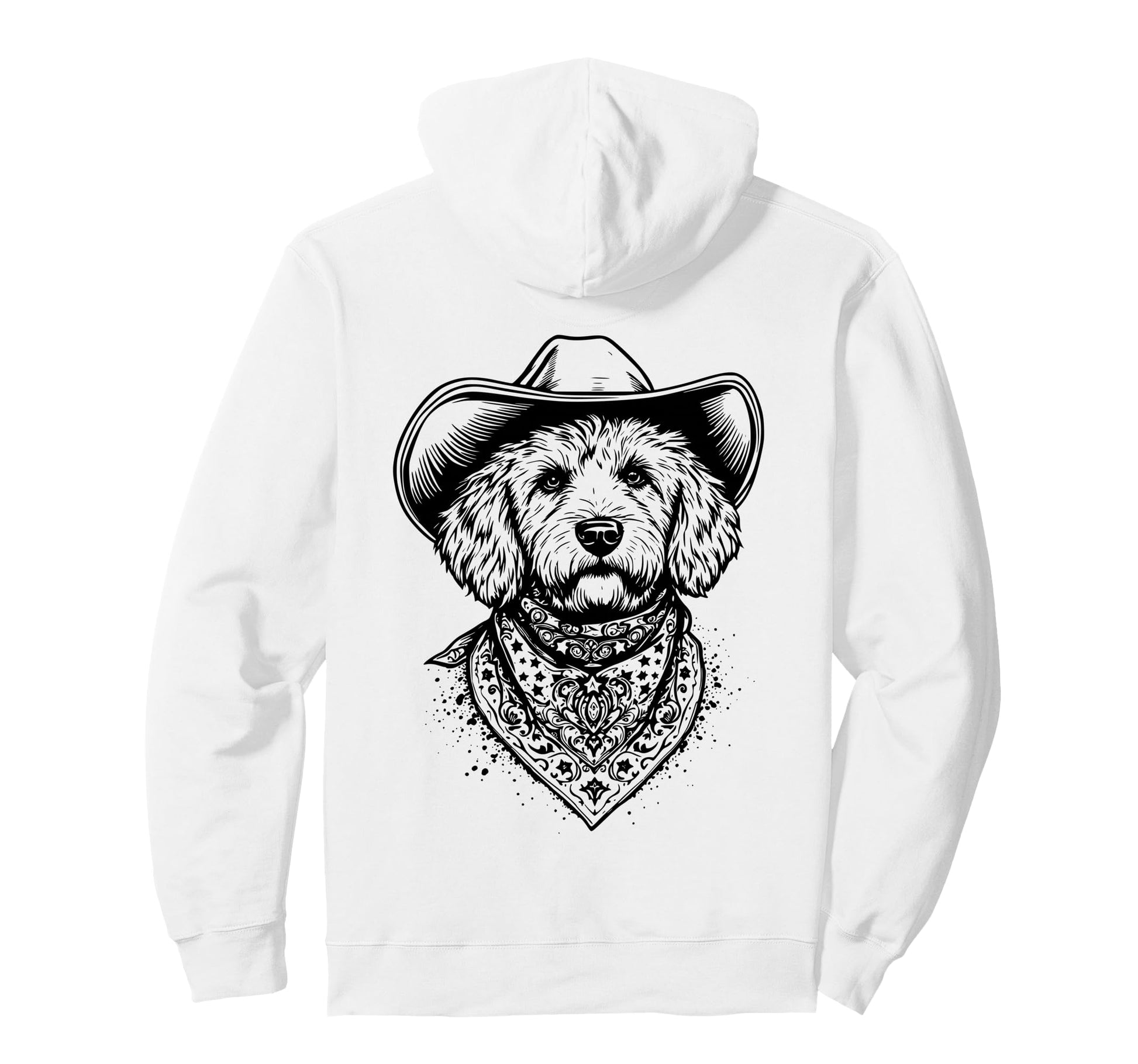 Funny Goldendoodle Cowboy Western Dog Hoodie - Novelty Apparel for Adults - T-Shirt, Sweatshirt, Hoodie