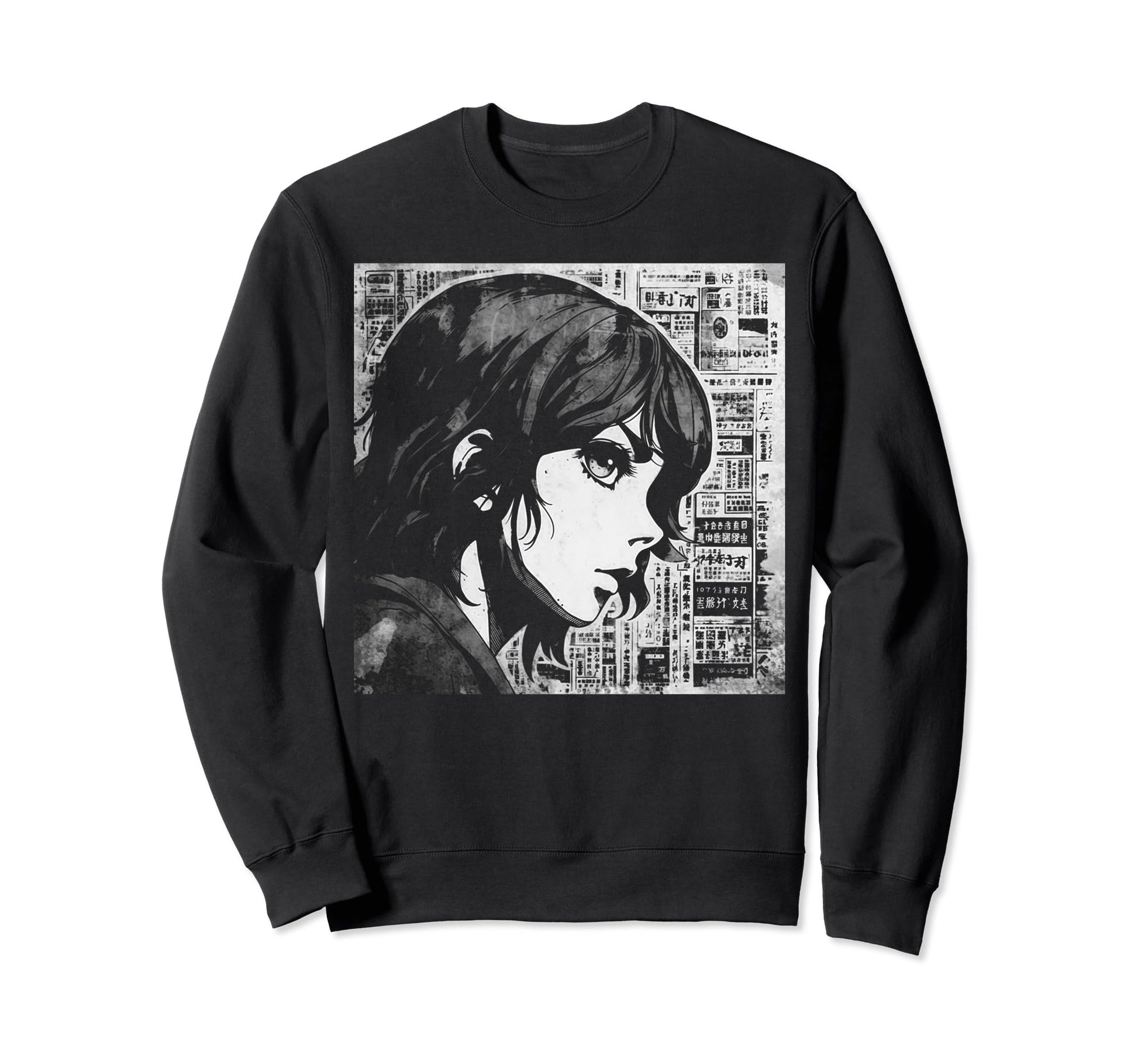 Grunge Sad Anime Manga Goth Sweatshirt - Unique Graphic for Adults - T-Shirt, Sweatshirt, Hoodie