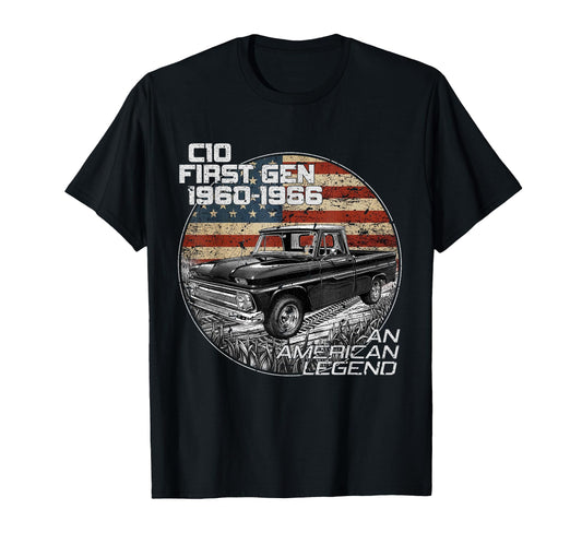 1960 61 62 63 64 C10 Truck Usa Flag T-Shirt - Aesthetic Graphic Men Women - T-Shirt, Sweatshirt, Hoodie