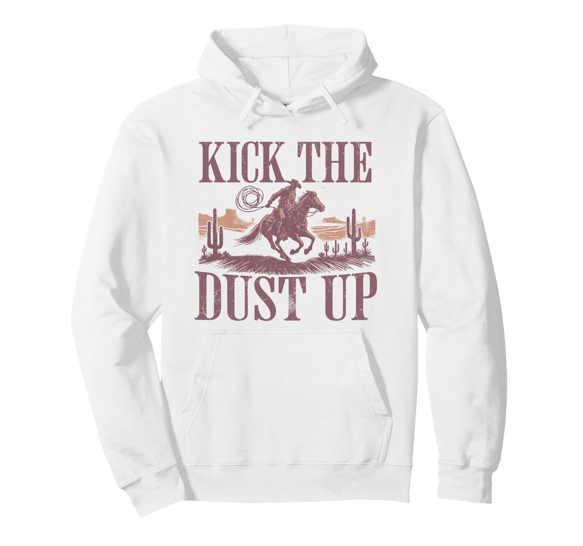 Western Rodeo Cowboy Riding Horse Kick Dust Hoodie - Graphic Print Unisex - T-Shirt, Sweatshirt, Hoodie
