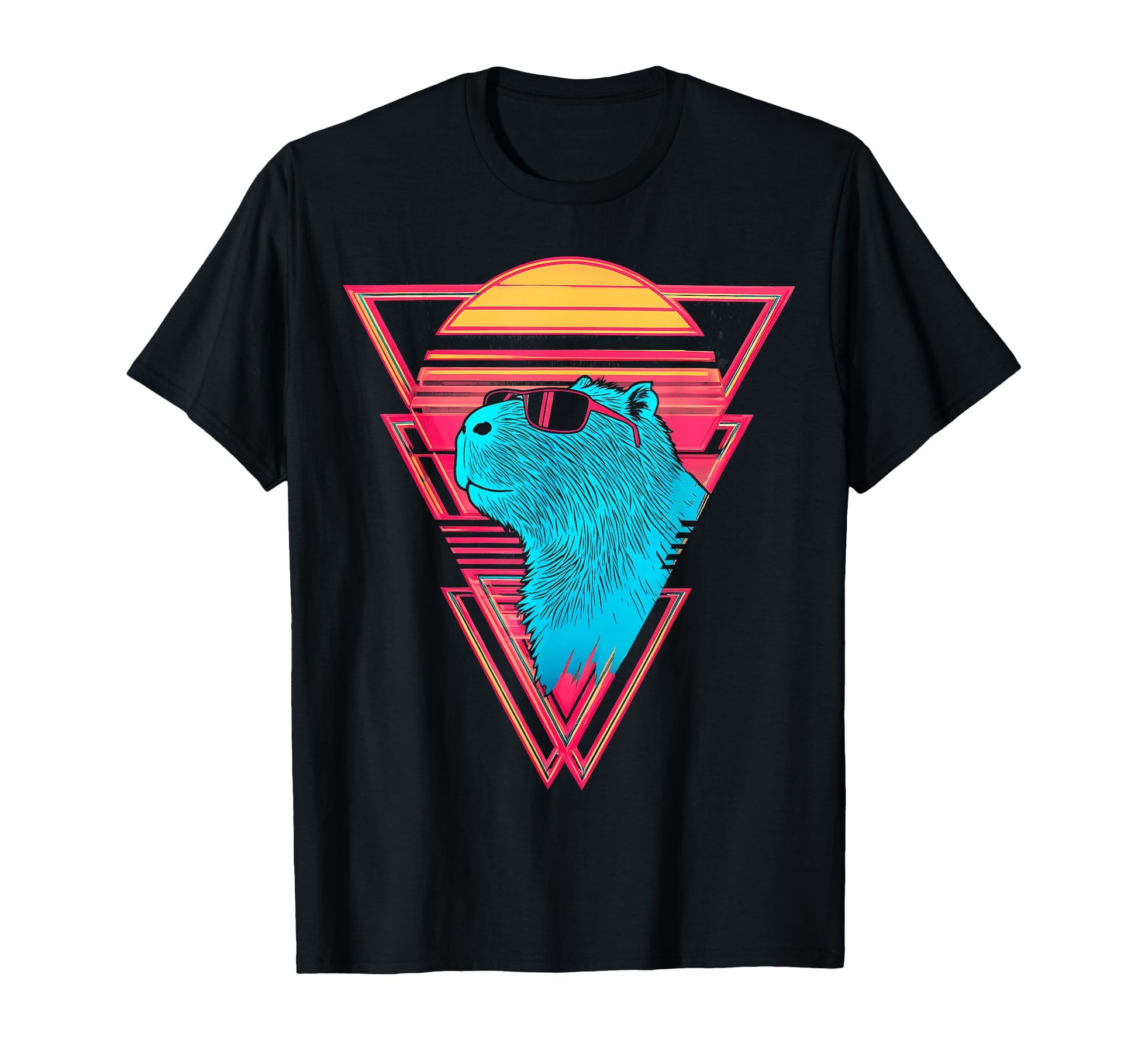 Capybara Capibara Sunglasses Vaporwave T-Shirt - Novelty Apparel Unisex - T-Shirt, Sweatshirt, Hoodie