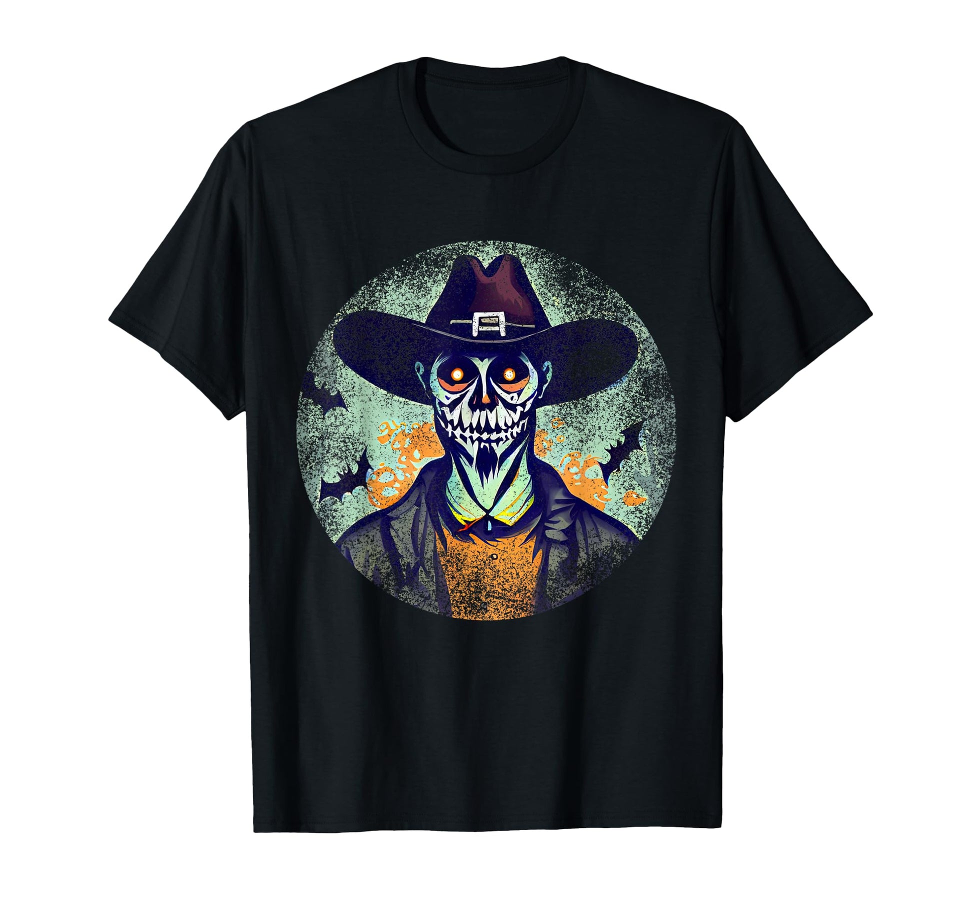 Spooky Skeleton Cowboy T-Shirt - Casual Everyday Wear Unisex - T-Shirt, Sweatshirt, Hoodie