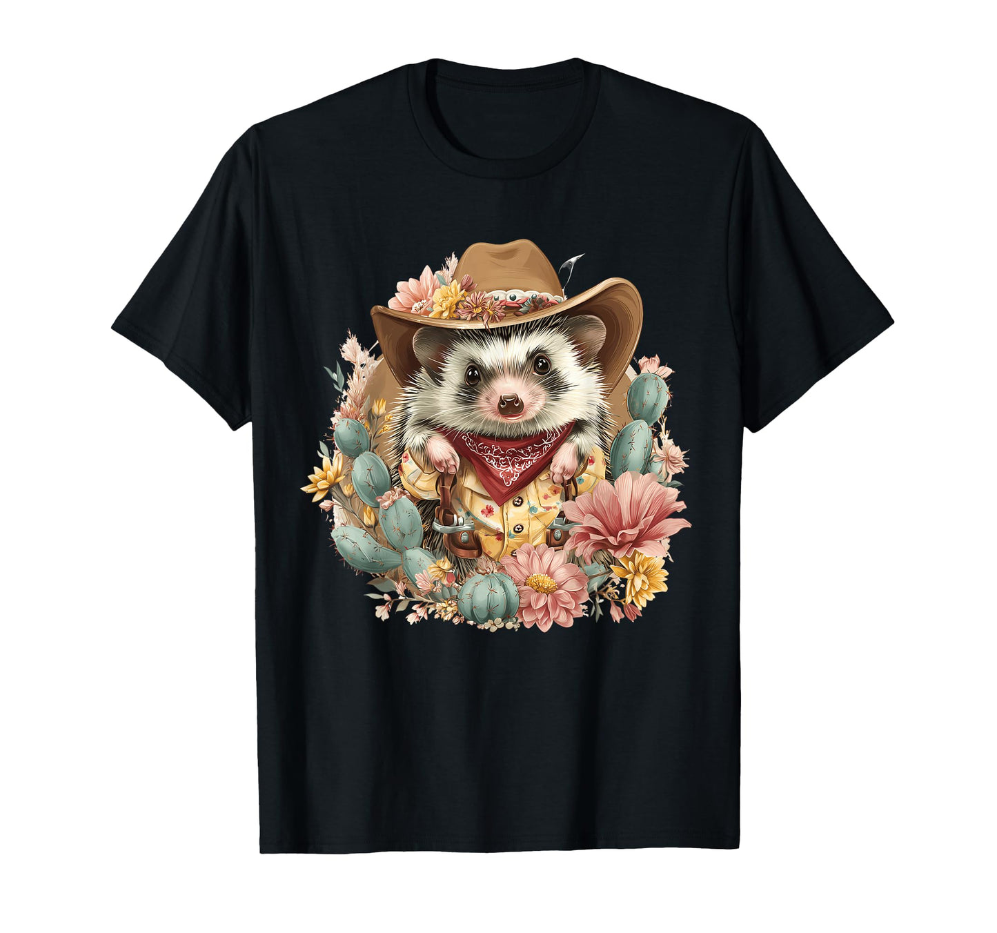 Hedgehog Cowboy Rodeo Cowgirl Western T-Shirt - Aesthetic Graphic Unisex - T-Shirt, Sweatshirt, Hoodie