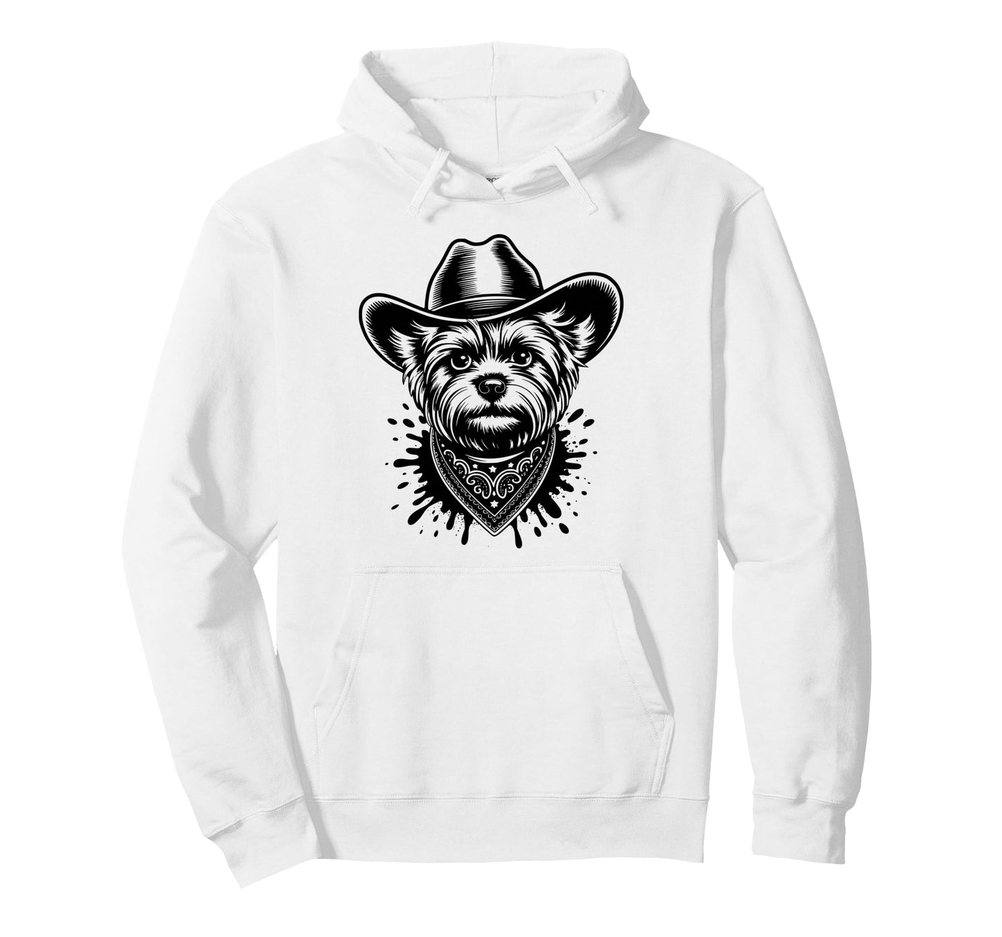 Funny Cowboy Yorkshire Terrier Western Hoodie - Streetwear Style Men Women - T-Shirt, Sweatshirt, Hoodie