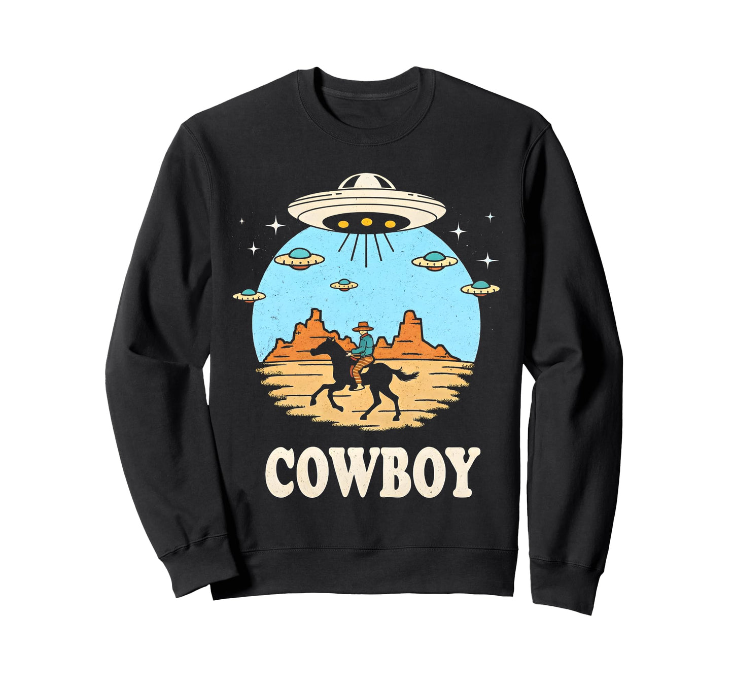 Space Western Sci Fi Cosmic Art Sweatshirt - Minimalist Print Men Women - T-Shirt, Sweatshirt, Hoodie