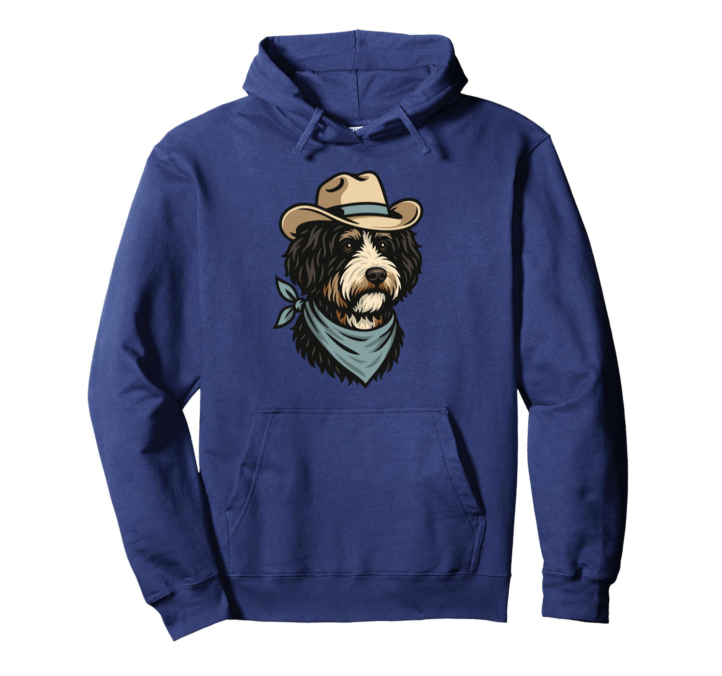 Funny Cowboy Bernedoodle Drawing Berne Hoodie - Custom Art Print Men Women - T-Shirt, Sweatshirt, Hoodie