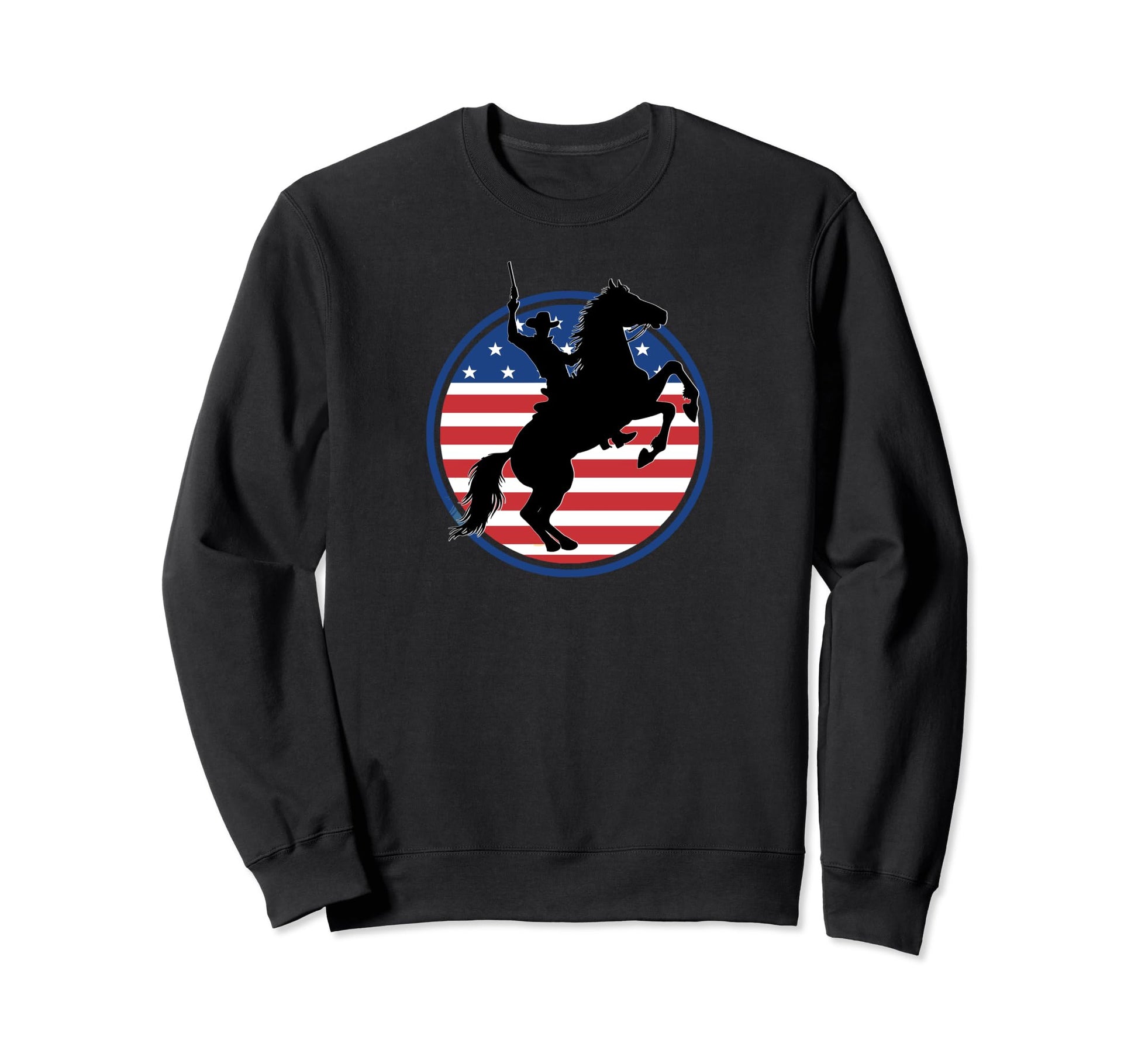 Cowboy Horse Silhouette Patriotic Sweatshirt - Aesthetic Graphic Unisex - T-Shirt, Sweatshirt, Hoodie