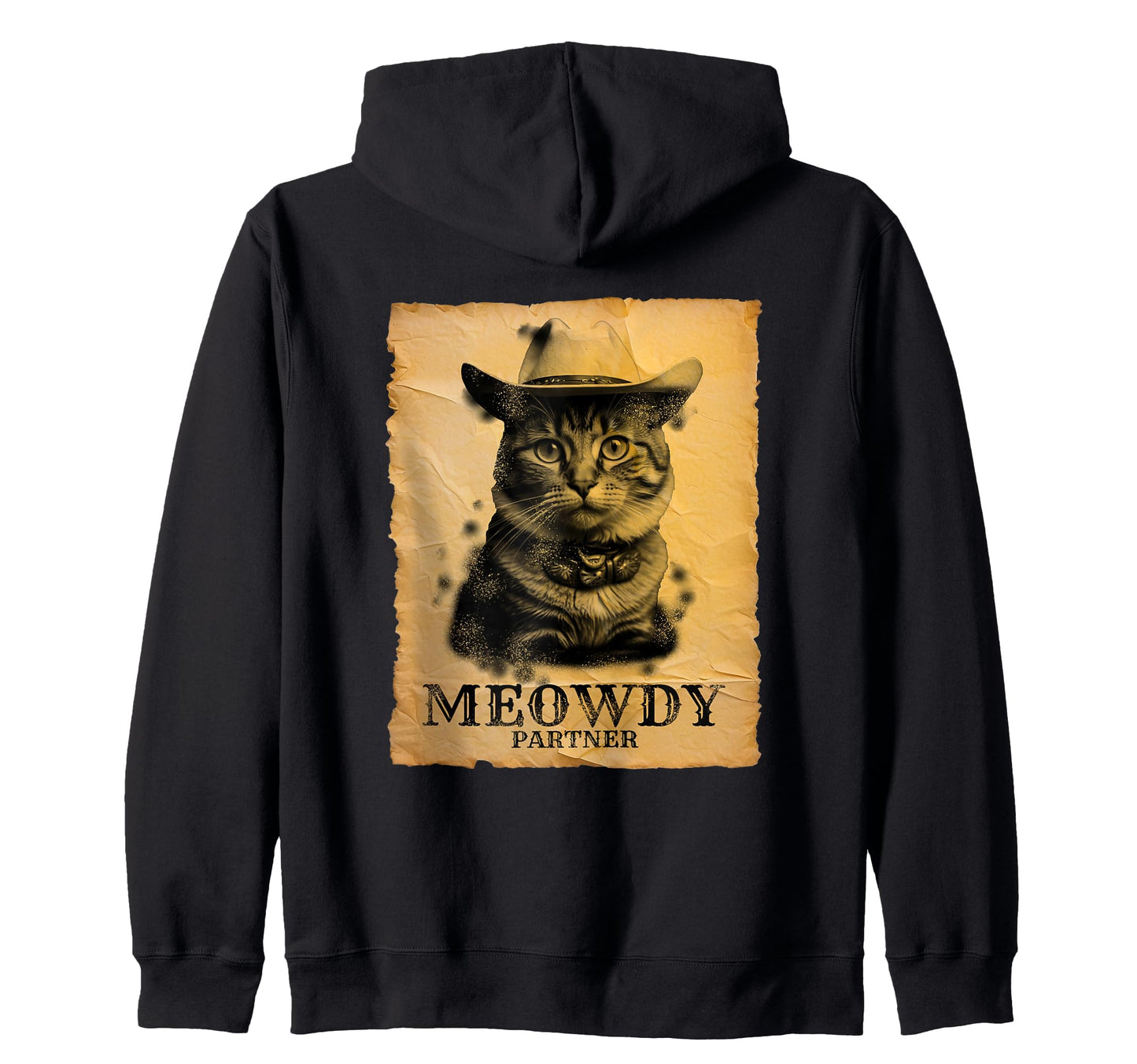 Cowboy Cat Old Sweatshirt - Novelty Apparel Men Women - T-Shirt, Sweatshirt, Hoodie