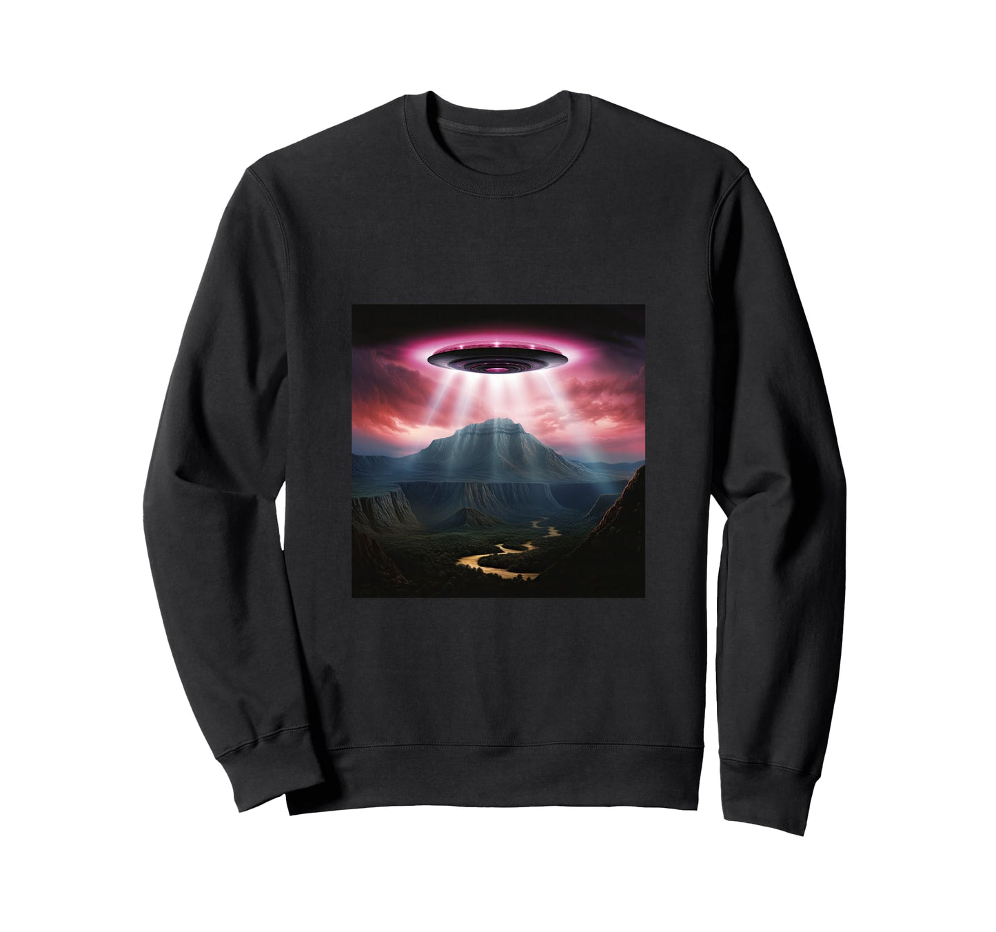 Alien Abduction Alien Vaporwave Ufo Sweatshirt - Custom Art Print Unisex - T-Shirt, Sweatshirt, Hoodie