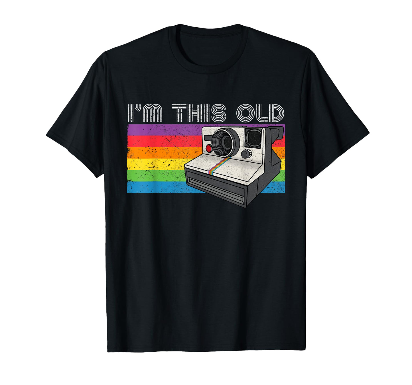 Instant Camera Over Rainbow Flag T-Shirt - Fun Novelty Design Unisex - T-Shirt, Sweatshirt, Hoodie