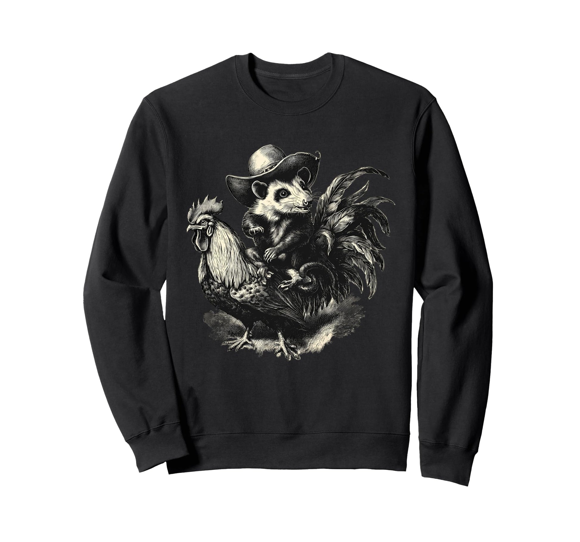 Country Cowboy Opossum Rodeo Sweatshirt - Fun Novelty Design for Adults - T-Shirt, Sweatshirt, Hoodie