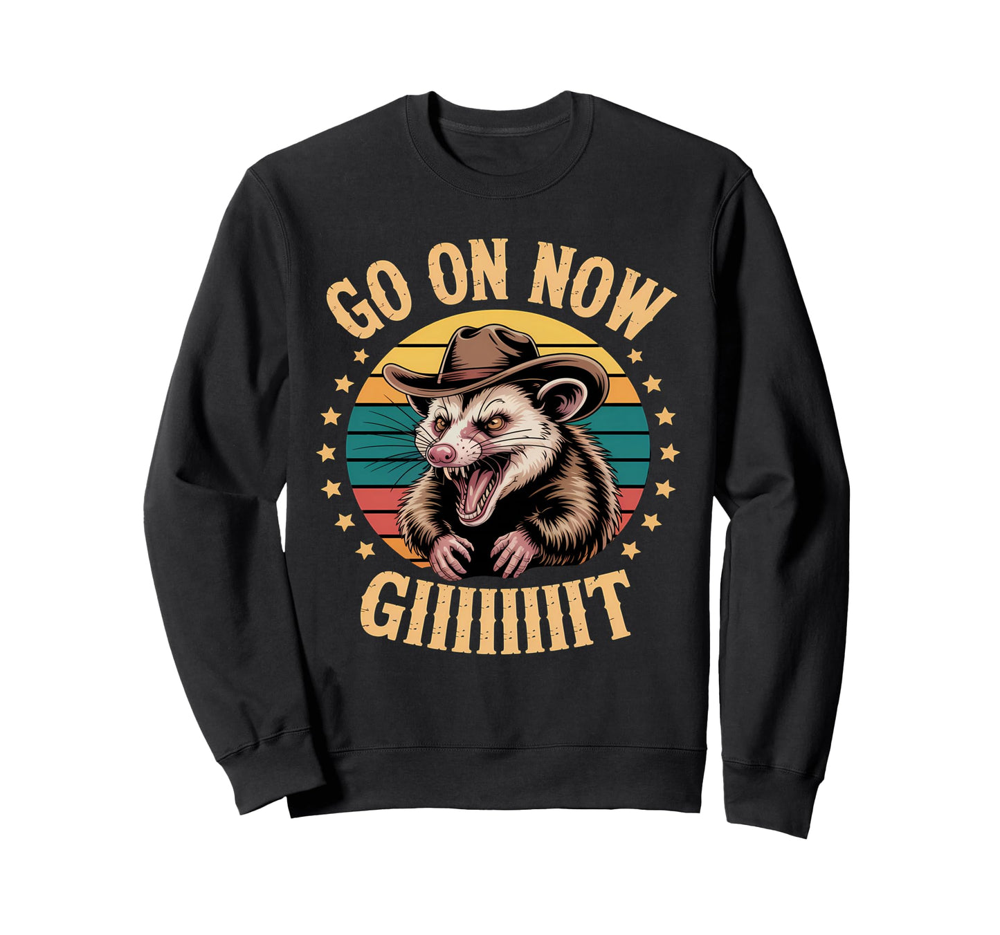 Western Country Cowboy Opossum Go Sweatshirt - Aesthetic Graphic Men Women - T-Shirt, Sweatshirt, Hoodie
