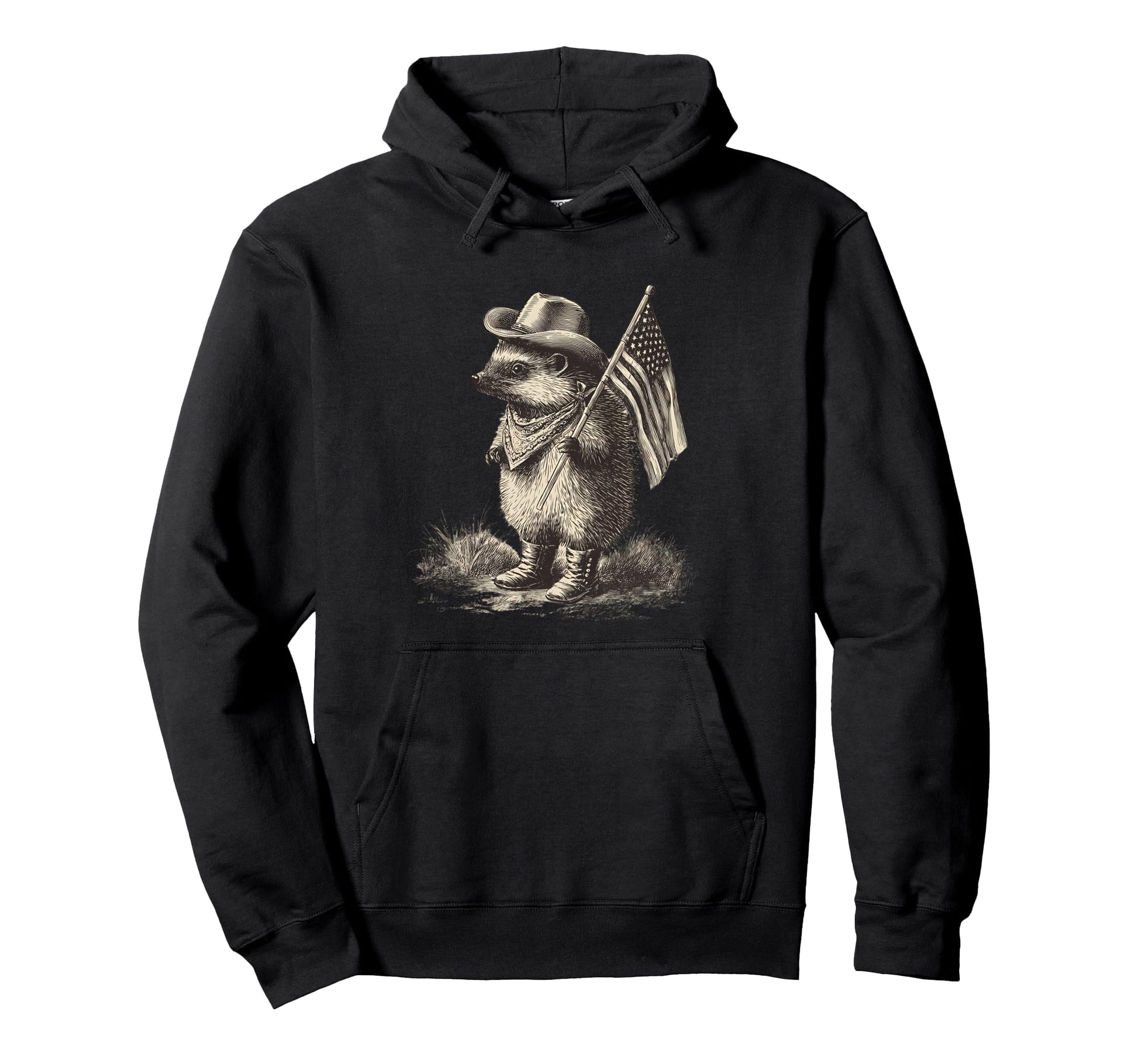 Country Cowboy Hedgehog Rodeo Cowgirl Hoodie - Graphic Print Men Women - T-Shirt, Sweatshirt, Hoodie
