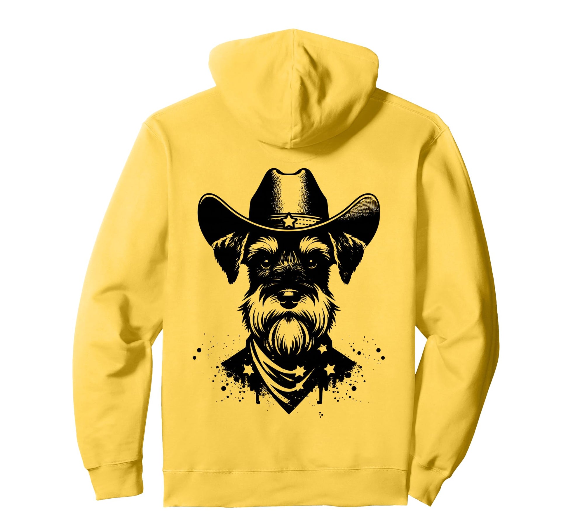 Western Miniature Schnauzer Cowboy Hat Hoodie - Graphic Print Men Women - T-Shirt, Sweatshirt, Hoodie