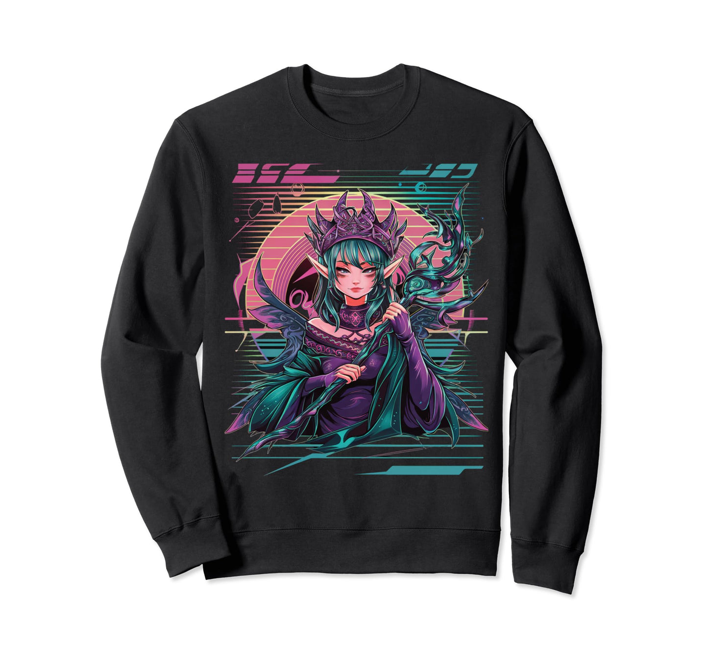 Celtic Fairy Retrowave Vaporwave Sweatshirt - Streetwear Style Men Women - T-Shirt, Sweatshirt, Hoodie