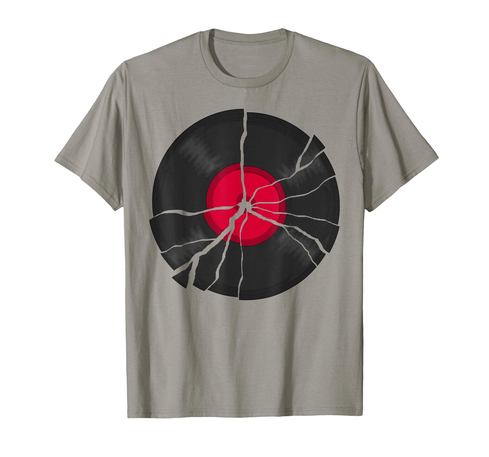 Broken Vinyl Lp Music Record T-Shirt - Custom Art Print Men Women - T-Shirt, Sweatshirt, Hoodie