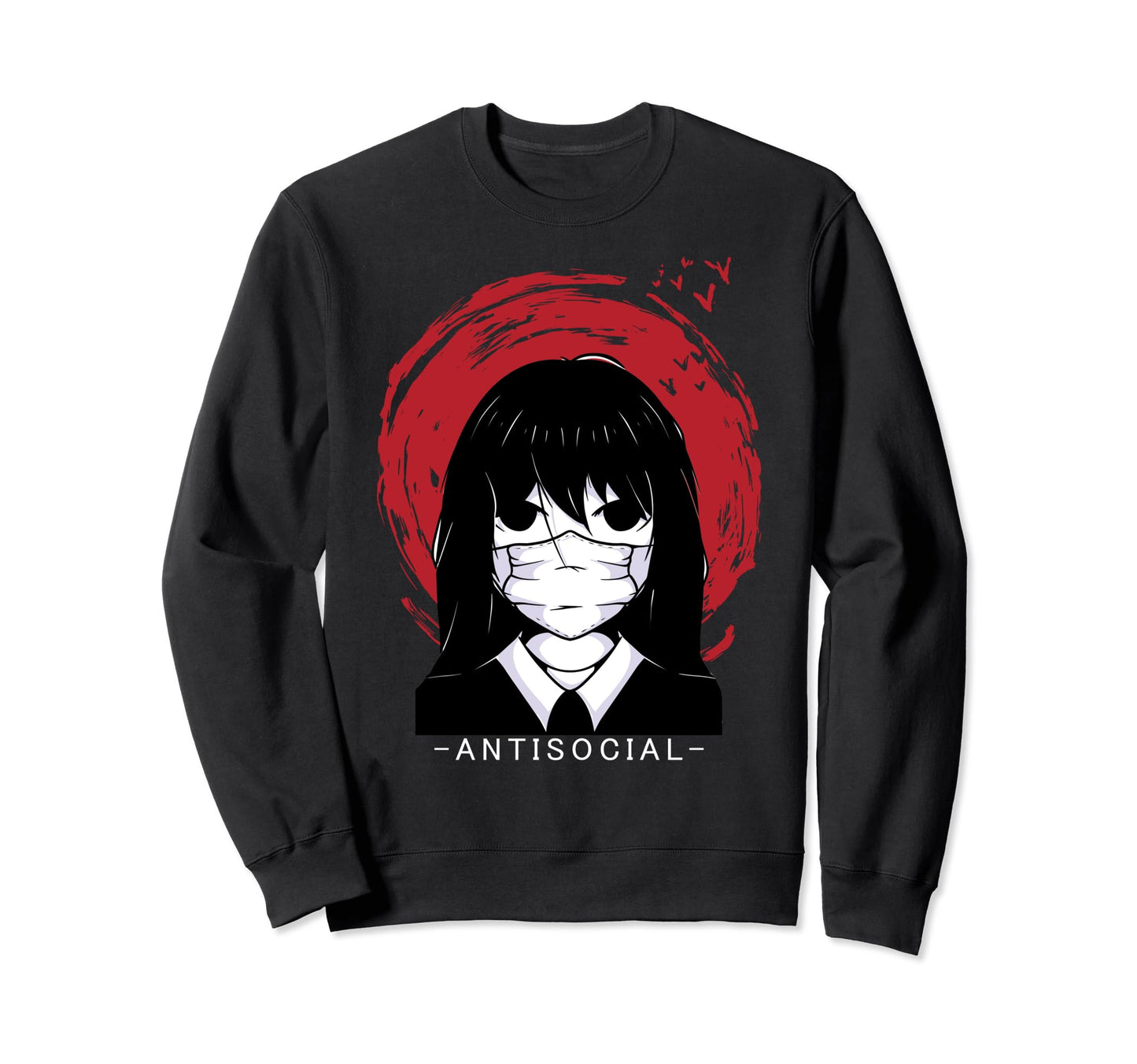 Antisocial Japanese Aesthetic Sweatshirt - Minimalist Print for Adults - T-Shirt, Sweatshirt, Hoodie