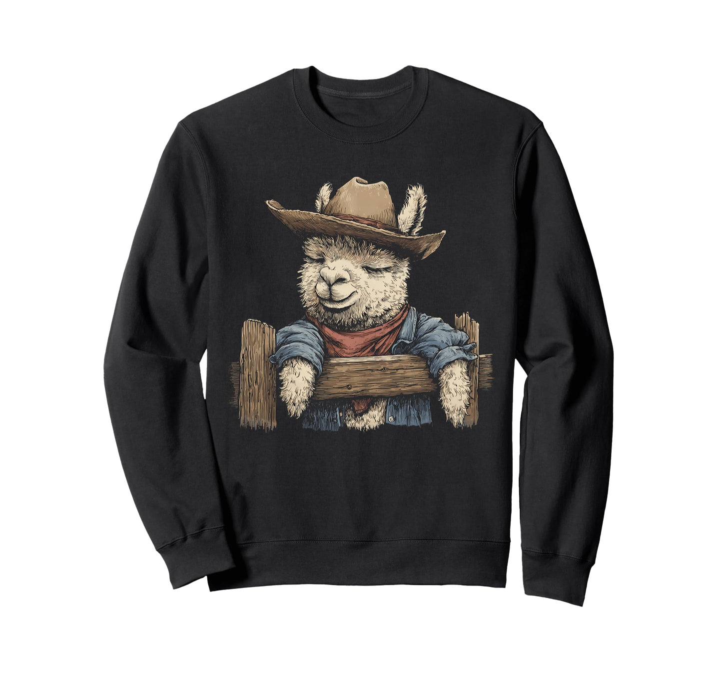 Country Cowboy Alpaca Rodeo Cowgirl Sweatshirt - Fun Novelty Design Unisex - T-Shirt, Sweatshirt, Hoodie