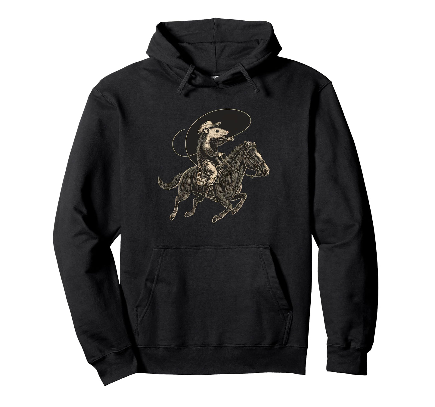Country Cowboy Opossum Rodeo Cowgirl Hoodie - Minimalist Print Unisex - T-Shirt, Sweatshirt, Hoodie
