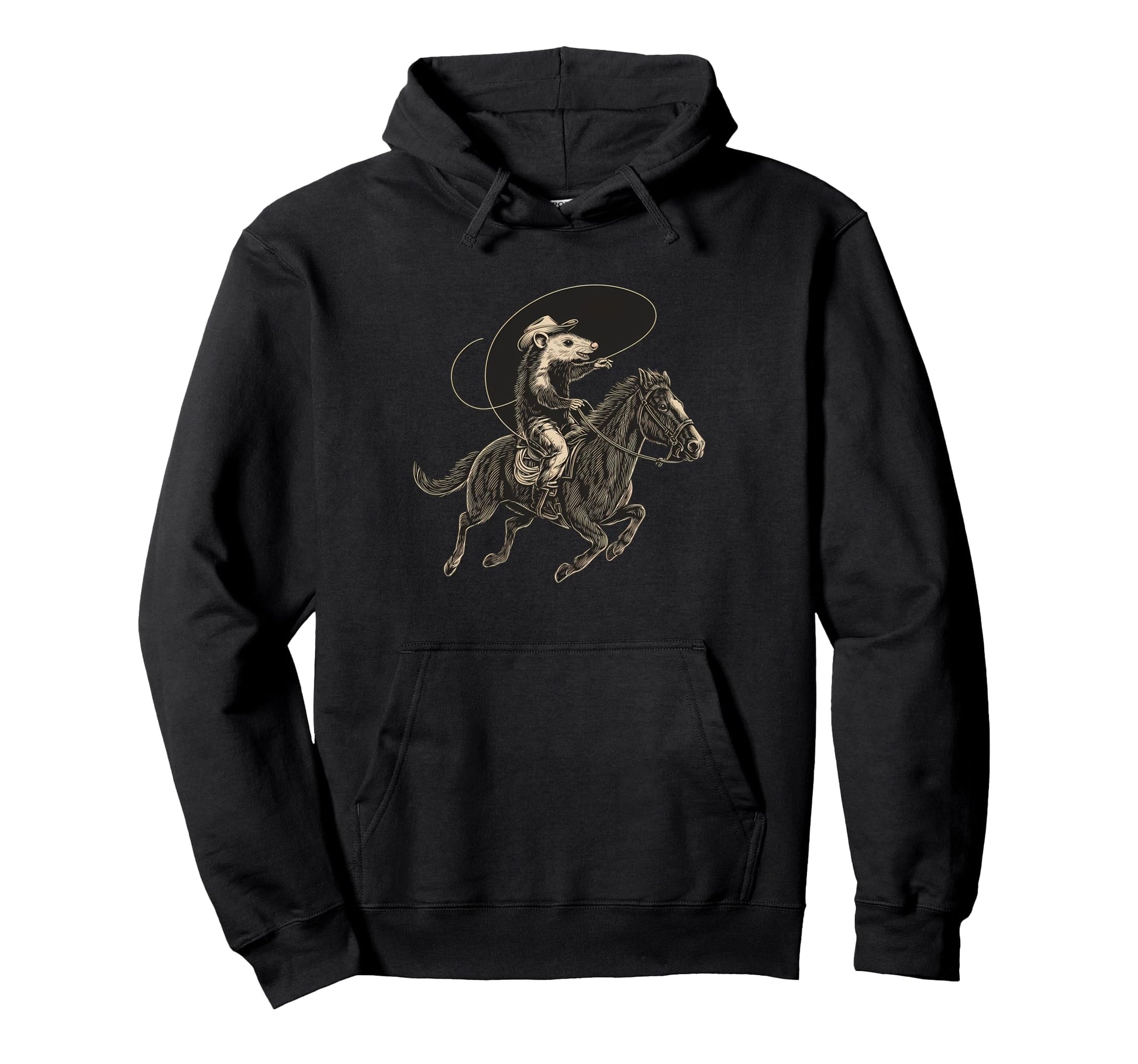 Country Cowboy Opossum Rodeo Cowgirl Hoodie - Minimalist Print Unisex - T-Shirt, Sweatshirt, Hoodie