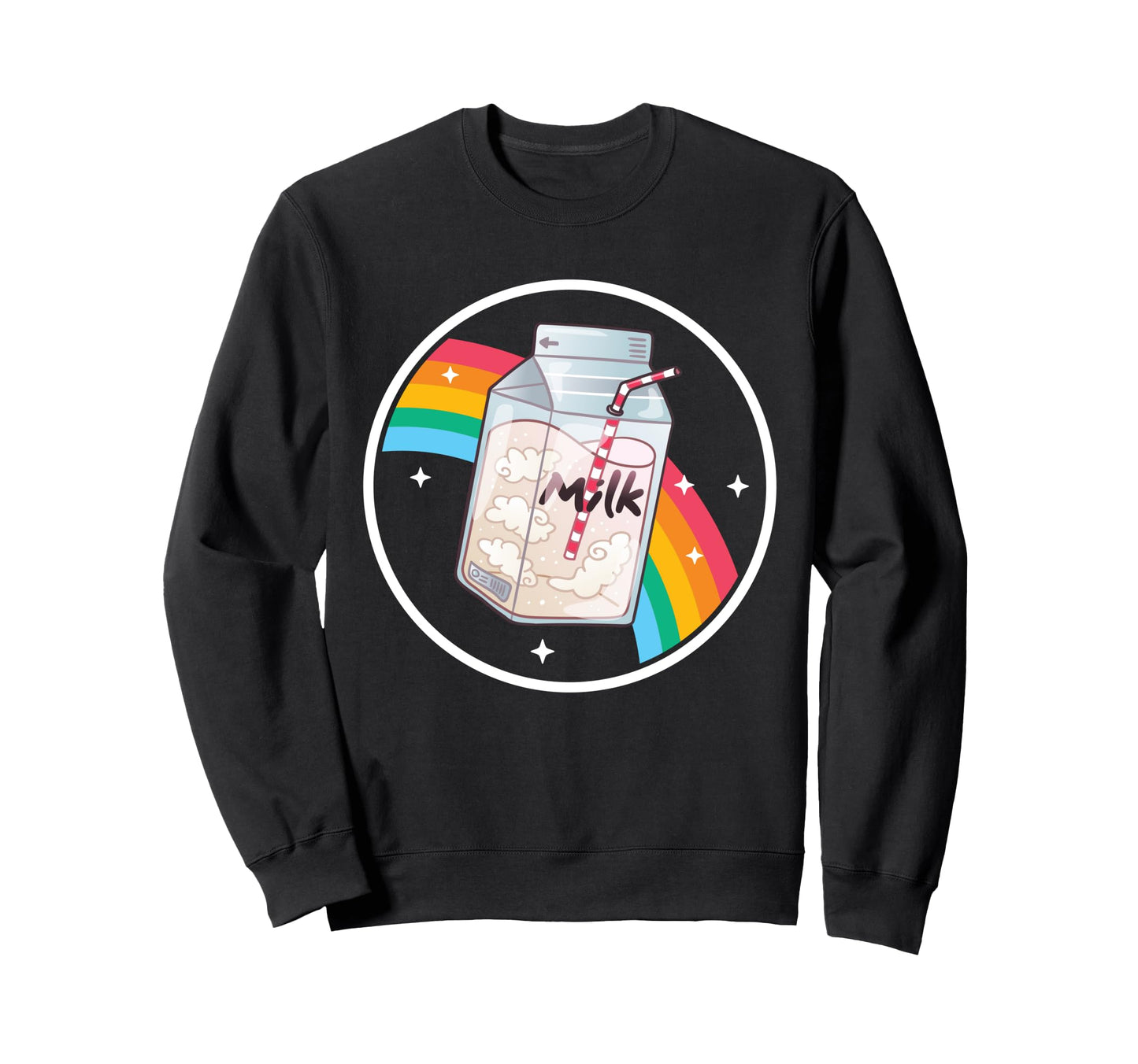 Milk Carton Rainbow Japan Otaku 80S Sweatshirt - Aesthetic Graphic Unisex - T-Shirt, Sweatshirt, Hoodie