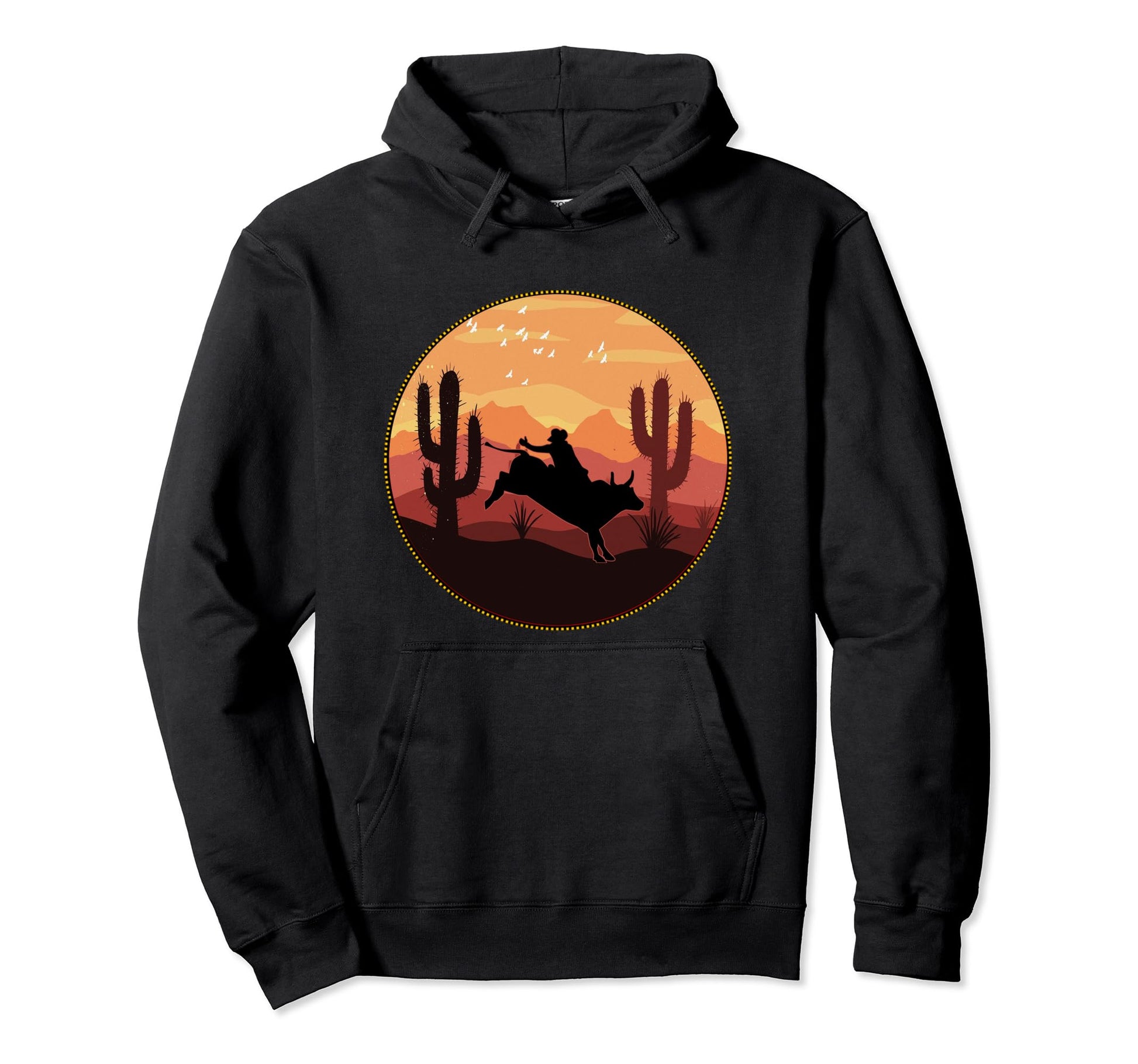 Bull Riding Cowboy Bull Rodeo Hoodie - Casual Everyday Wear Men Women - T-Shirt, Sweatshirt, Hoodie