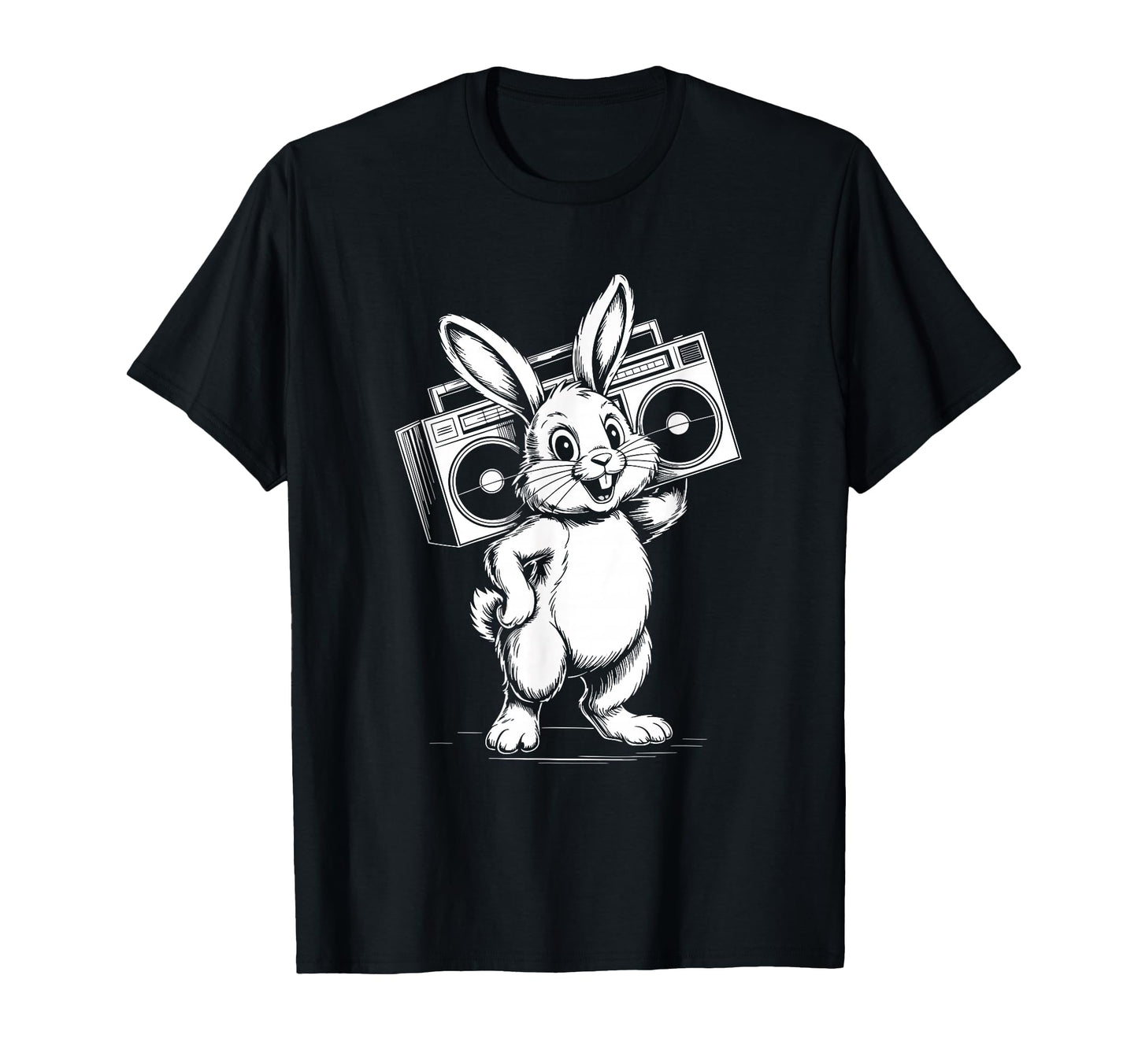 Funny Bunny Boombox Music Lover T-Shirt - Unique Graphic for Adults - T-Shirt, Sweatshirt, Hoodie