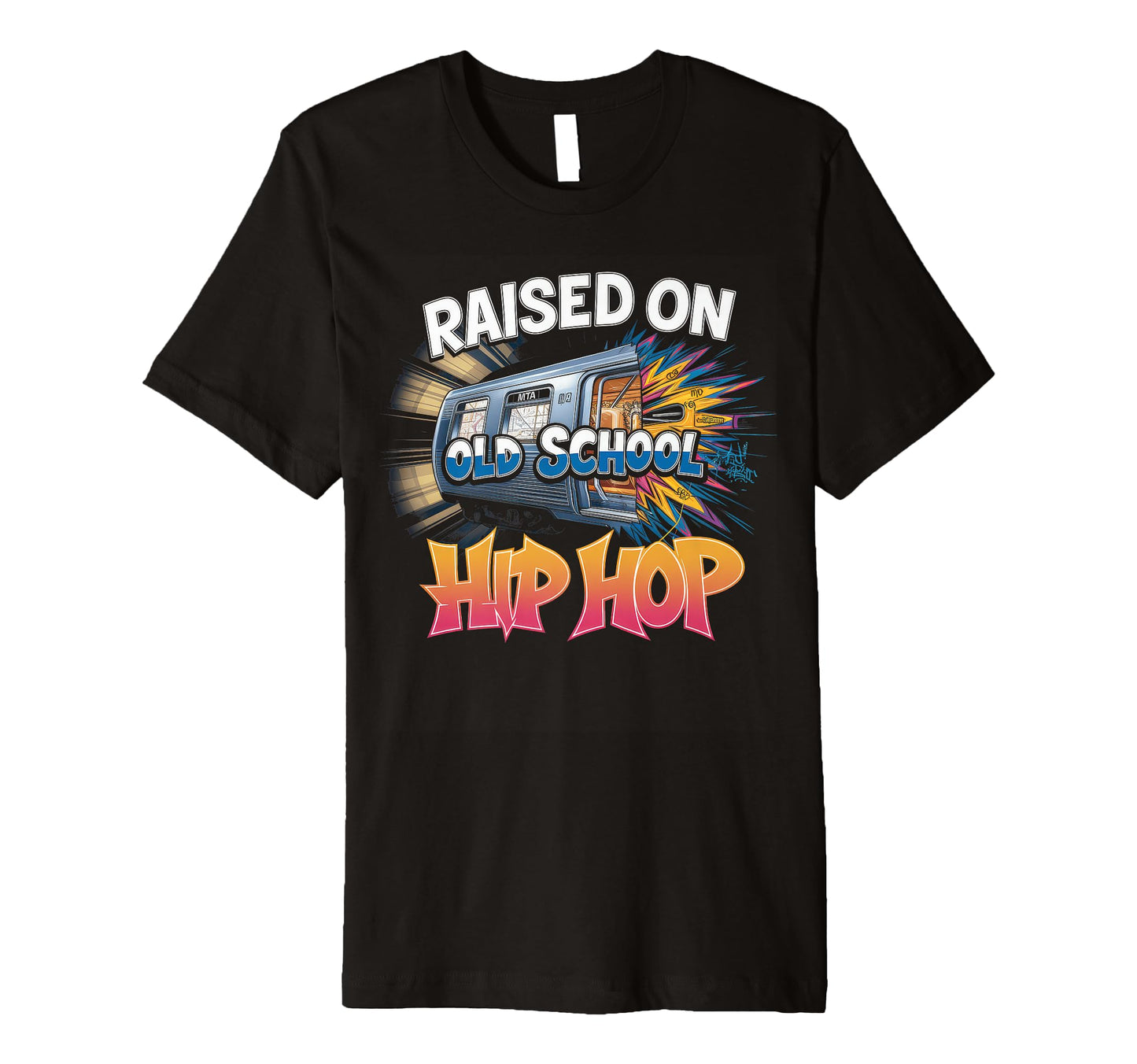 Raised Old School Hip Hop Cassette T-Shirt - Unique Graphic Unisex - T-Shirt, Sweatshirt, Hoodie