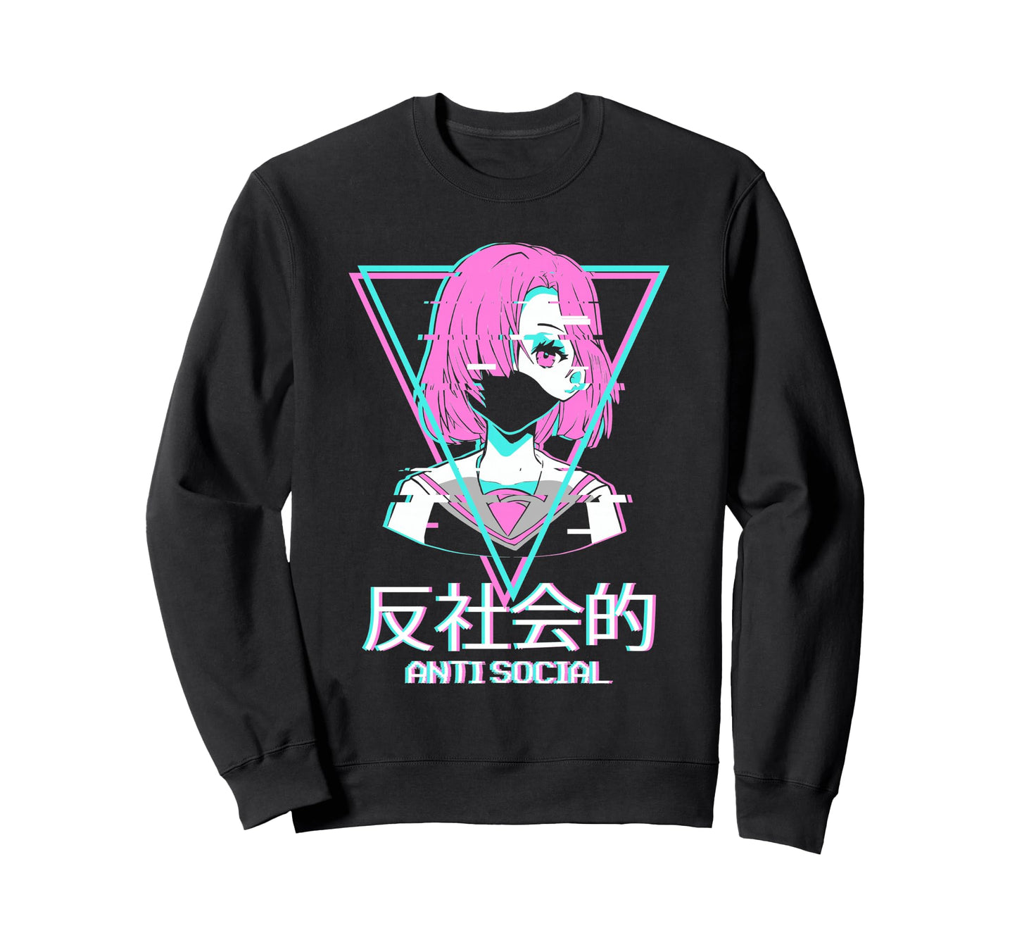 Antisocial Vaporwave Anime Japanese Sweatshirt - Novelty Apparel Men Women - T-Shirt, Sweatshirt, Hoodie