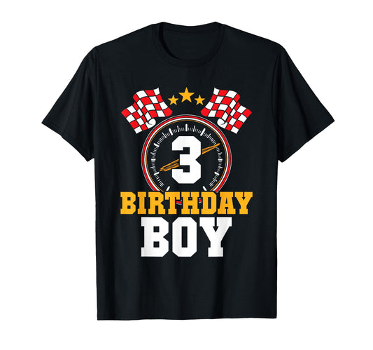 Birthday 3Rd Race Car Party 3 Years Old T-Shirt - Trendy Graphic Unisex - T-Shirt, Sweatshirt, Hoodie
