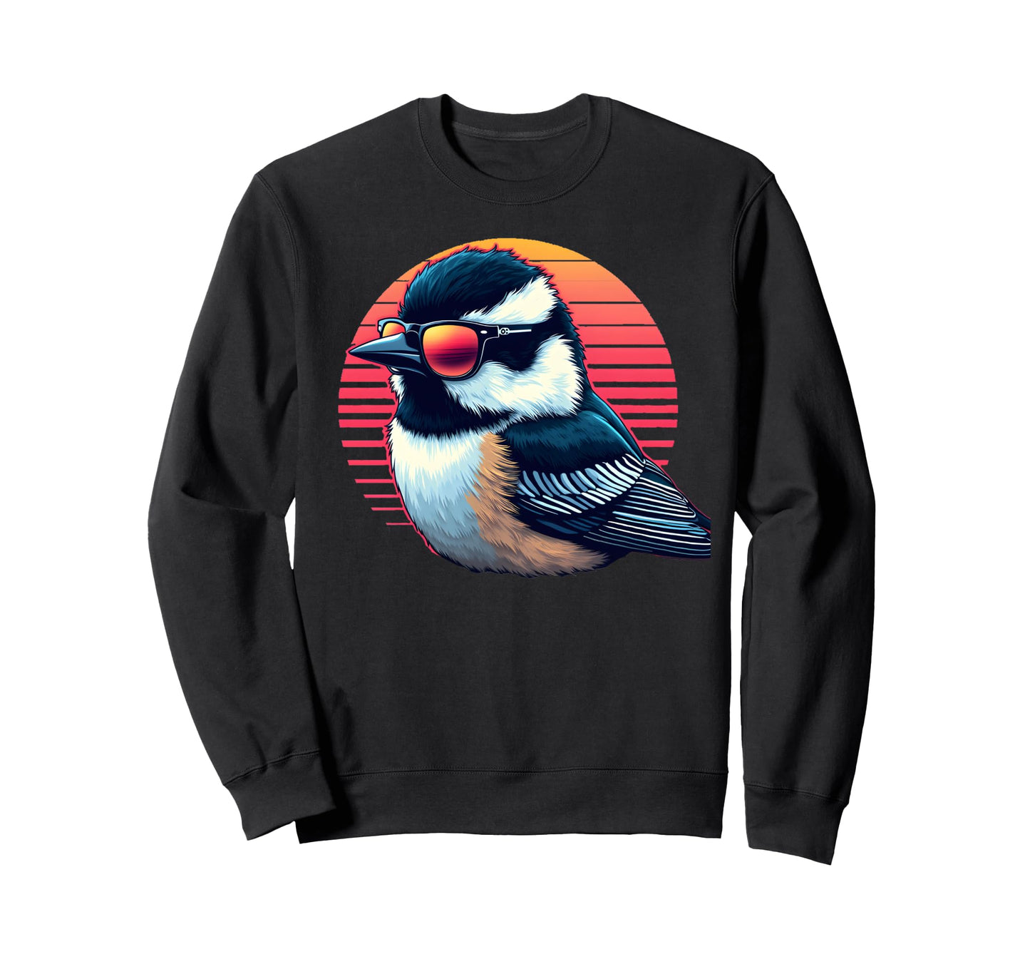 Black Capped Chickadee Bird Sweatshirt - Fun Novelty Design Men Women - T-Shirt, Sweatshirt, Hoodie