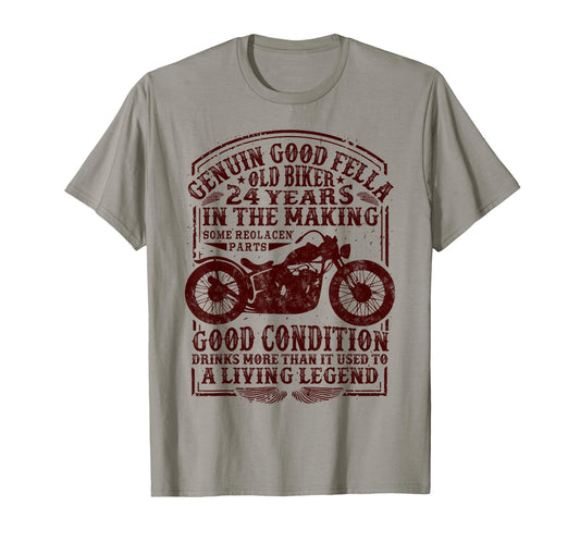 24 Years Old Biker Birthday Motorcycles T-Shirt - Trendy Graphic Unisex - T-Shirt, Sweatshirt, Hoodie