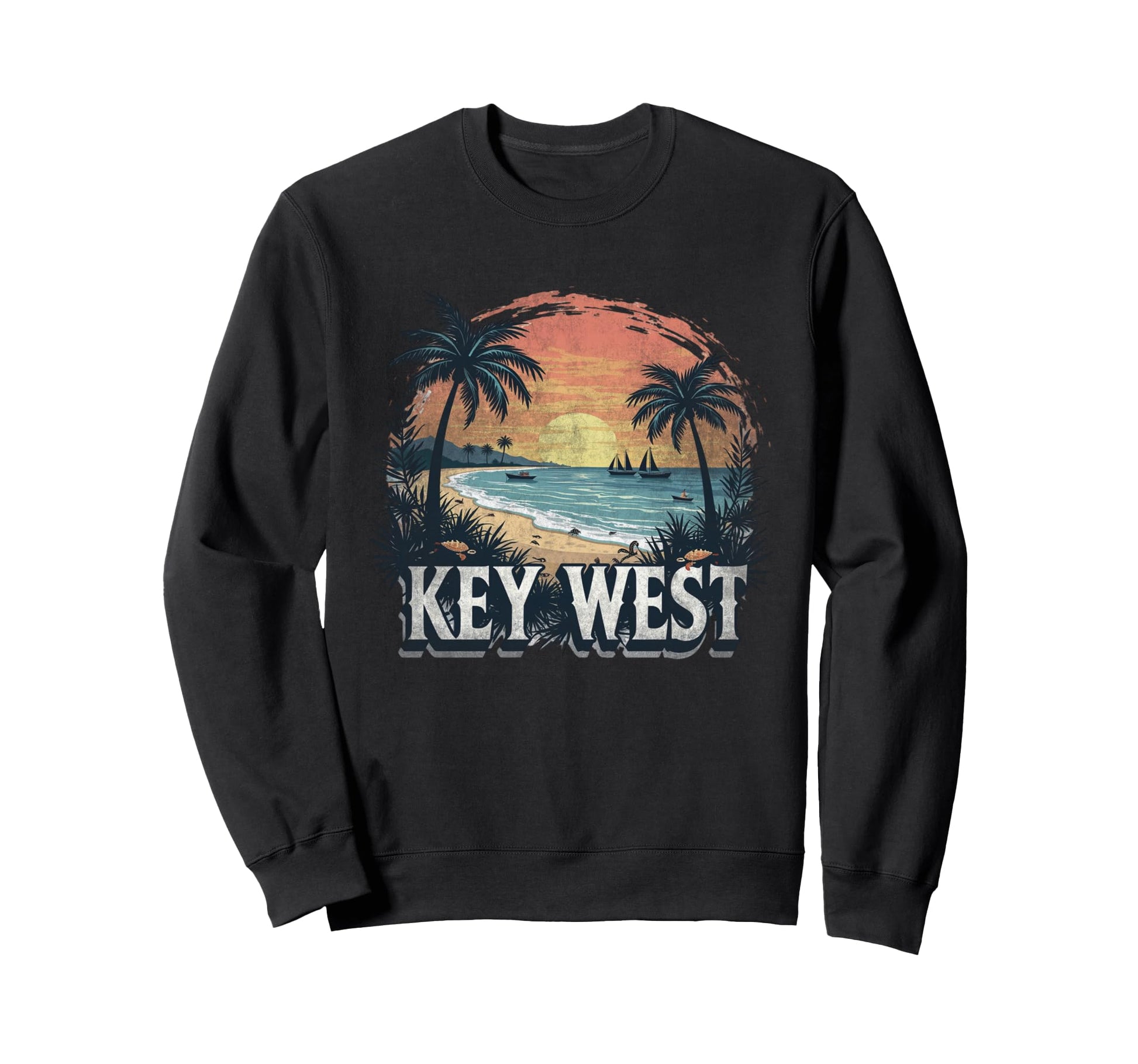 Key West Landscape Souvenir Sweatshirt - Trendy Graphic Unisex - T-Shirt, Sweatshirt, Hoodie