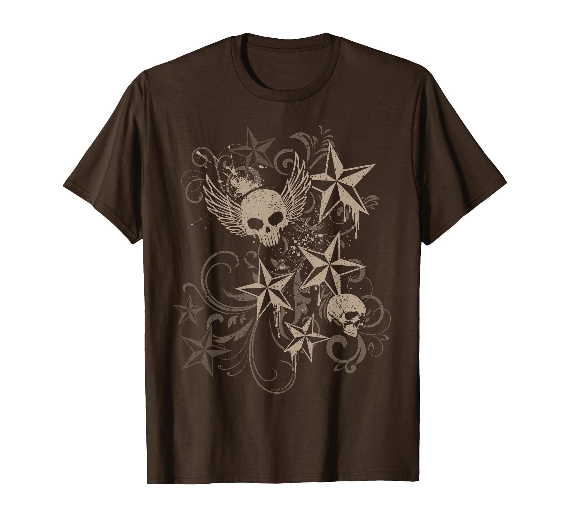 Y2K Grunge 2000S Skull Star Emo T-Shirt - Novelty Apparel for Adults - T-Shirt, Sweatshirt, Hoodie