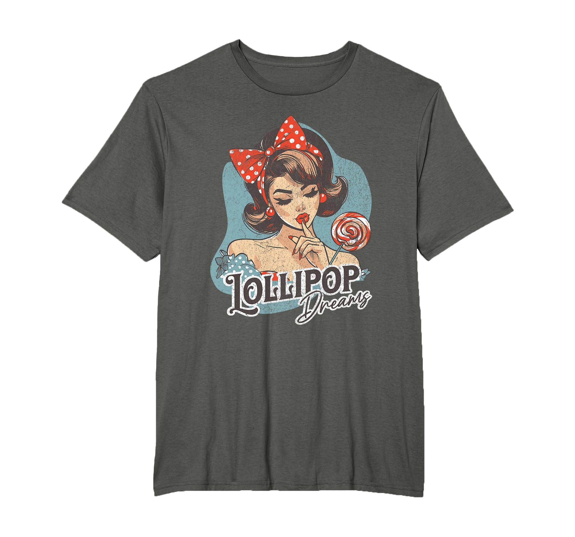 Pinup Red Hair Bow Coquette T-Shirt - Fun Novelty Design for Adults - T-Shirt, Sweatshirt, Hoodie