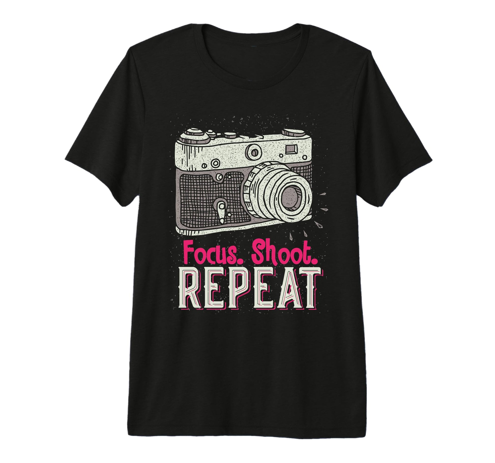 Focus Shoot Repeat Photography T-Shirt - Fun Novelty Design for Adults - T-Shirt, Sweatshirt, Hoodie