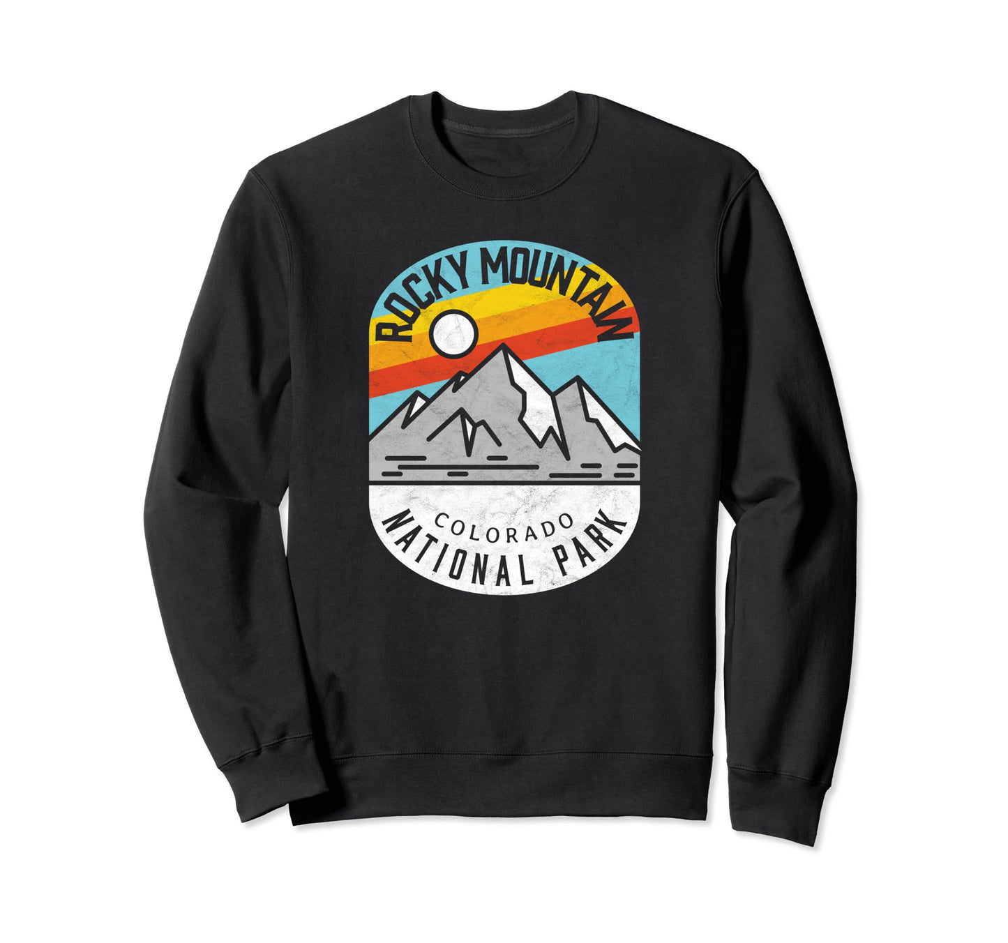 Rocky Mountain National Park Badge Sweatshirt - Custom Art Print for Adults - T-Shirt, Sweatshirt, Hoodie