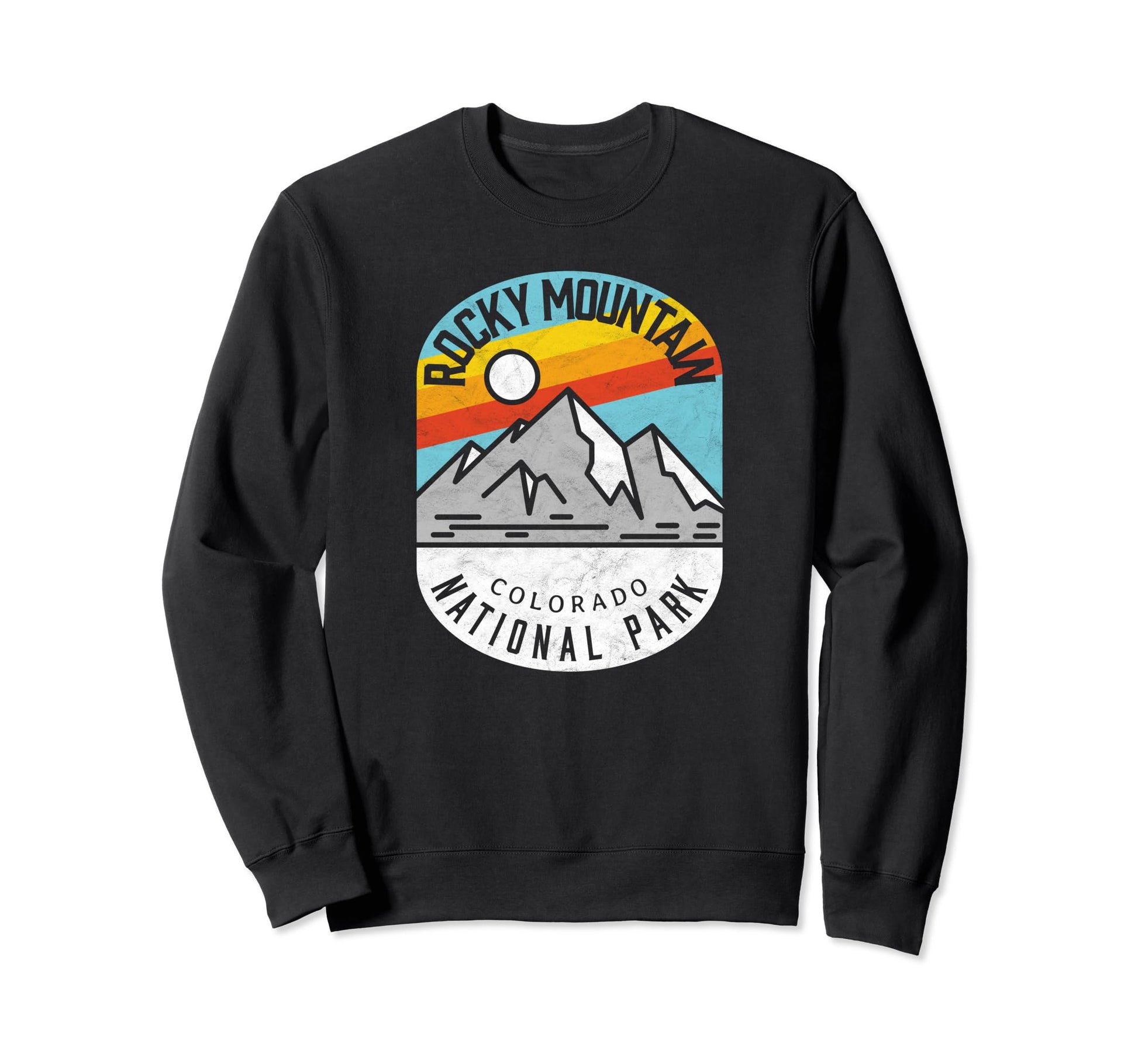 Rocky Mountain National Park Badge Sweatshirt - Custom Art Print for Adults - T-Shirt, Sweatshirt, Hoodie