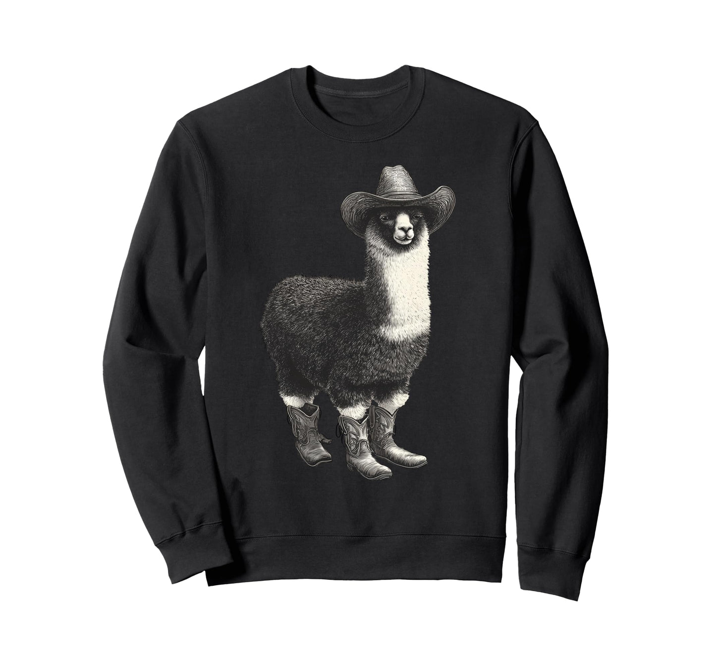 Country Cowboy Llama Alpaca Sweatshirt - Casual Everyday Wear for Adults - T-Shirt, Sweatshirt, Hoodie
