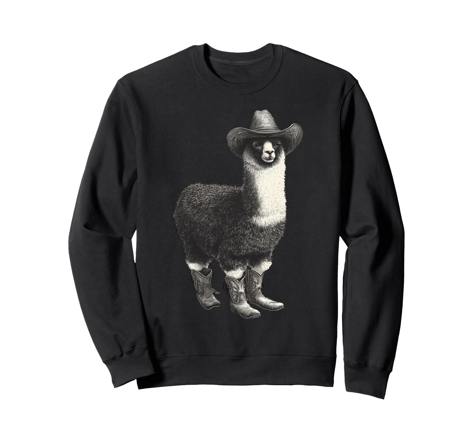 Country Cowboy Llama Alpaca Sweatshirt - Casual Everyday Wear for Adults - T-Shirt, Sweatshirt, Hoodie