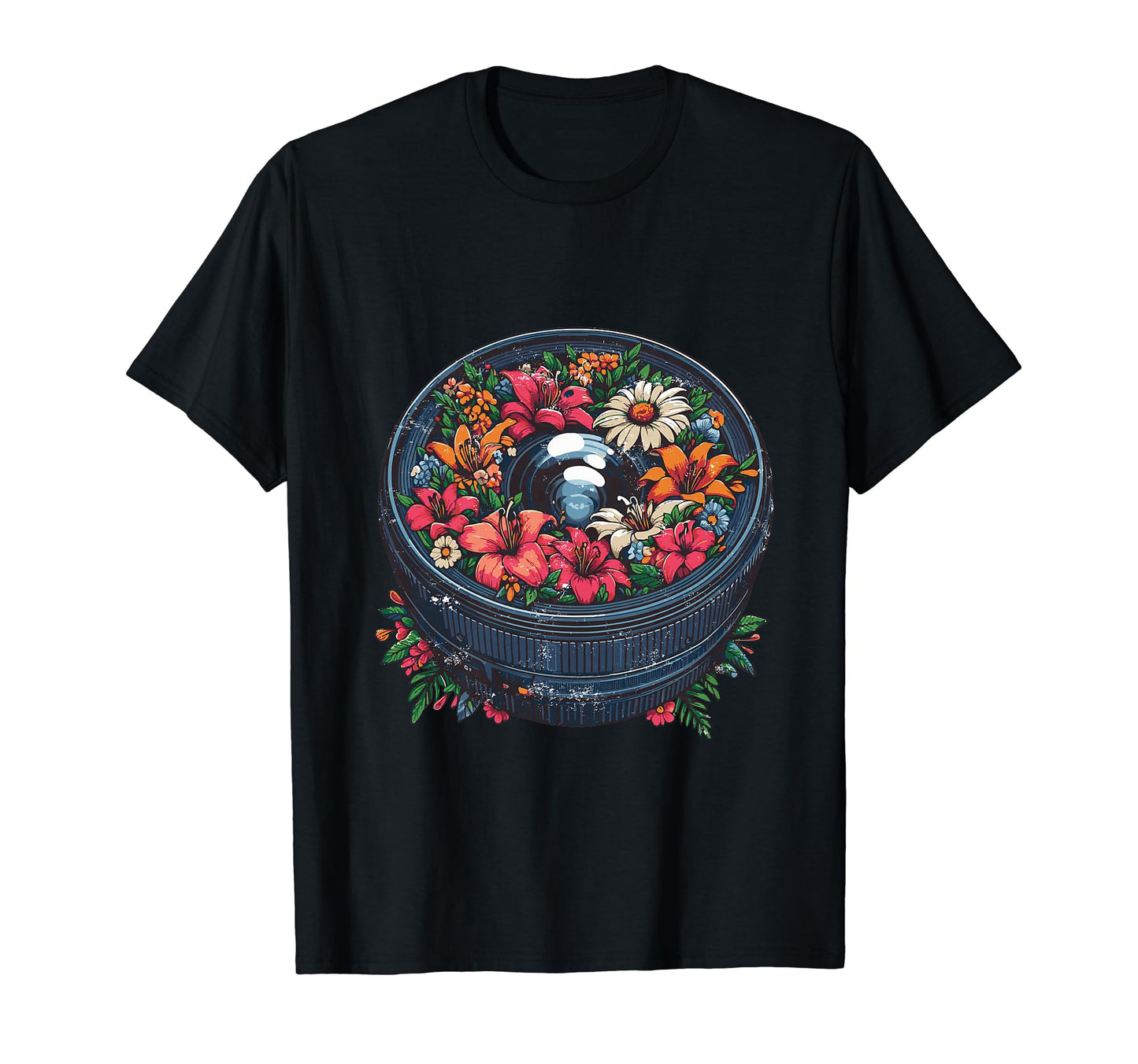 Floral Lens Music And Flower Botanical T-Shirt - Streetwear Style Unisex - T-Shirt, Sweatshirt, Hoodie