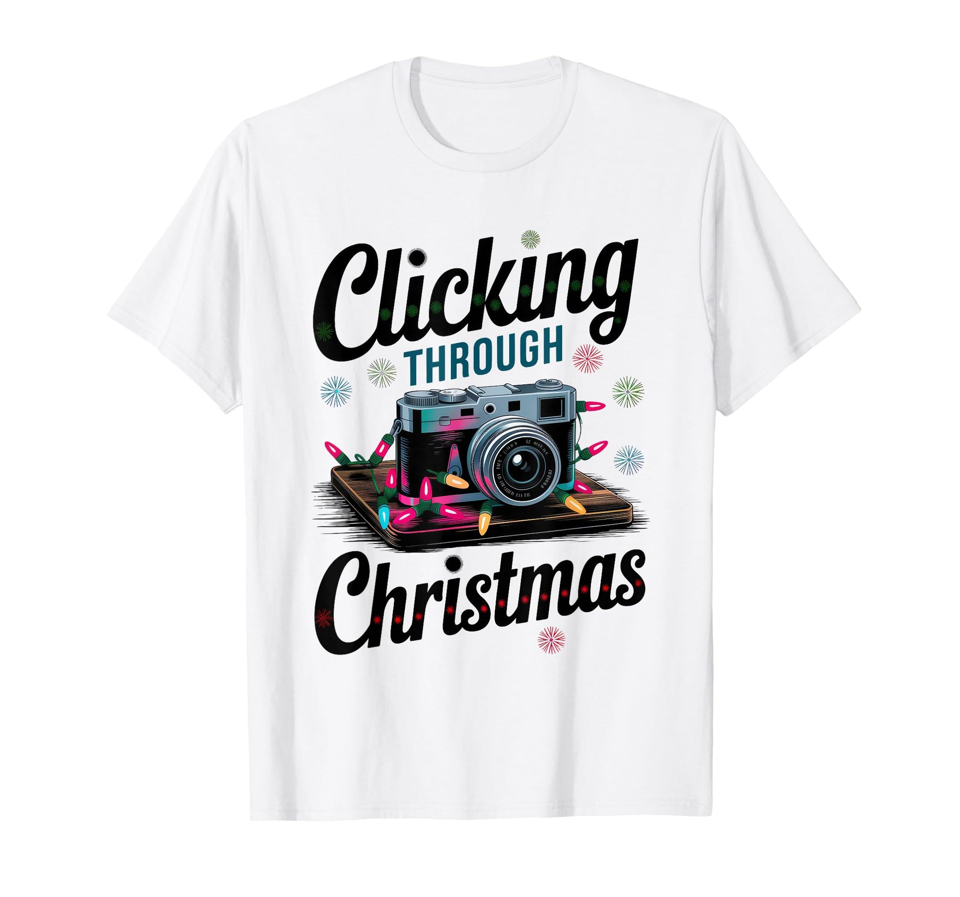 Clicking Through Camera Holiday Light T-Shirt - Aesthetic Graphic Men Women - T-Shirt, Sweatshirt, Hoodie
