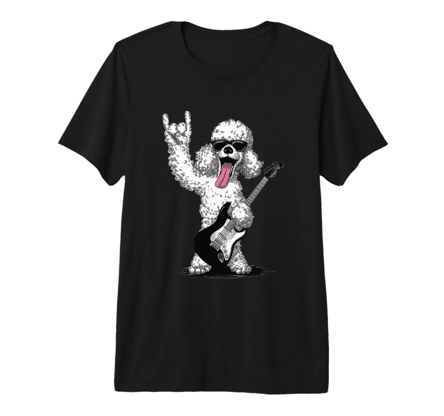 Rockstar Poodle Sunglasses Electric T-Shirt - Casual Everyday Wear Unisex - T-Shirt, Sweatshirt, Hoodie
