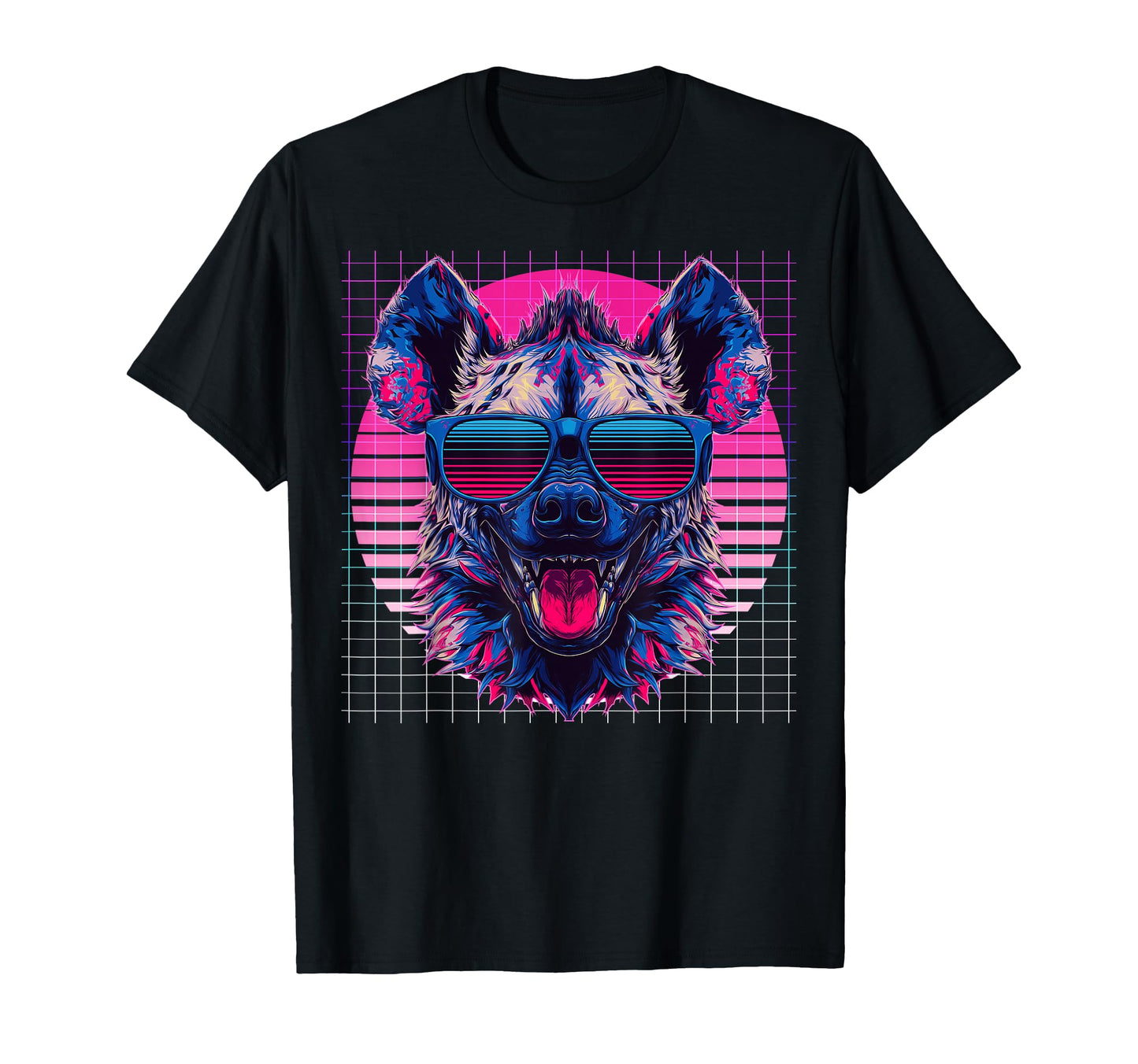 Hyena Sunglasses Animal Vaporwave T-Shirt - Unique Graphic Men Women - T-Shirt, Sweatshirt, Hoodie