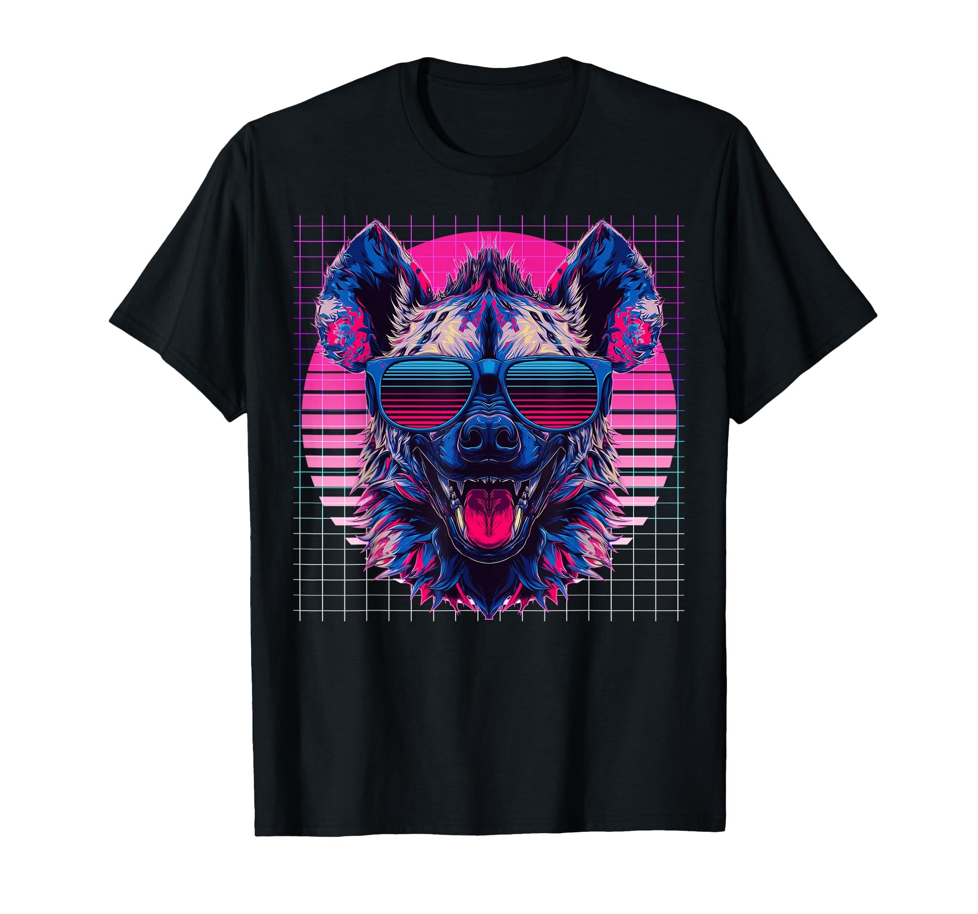 Hyena Sunglasses Animal Vaporwave T-Shirt - Unique Graphic Men Women - T-Shirt, Sweatshirt, Hoodie