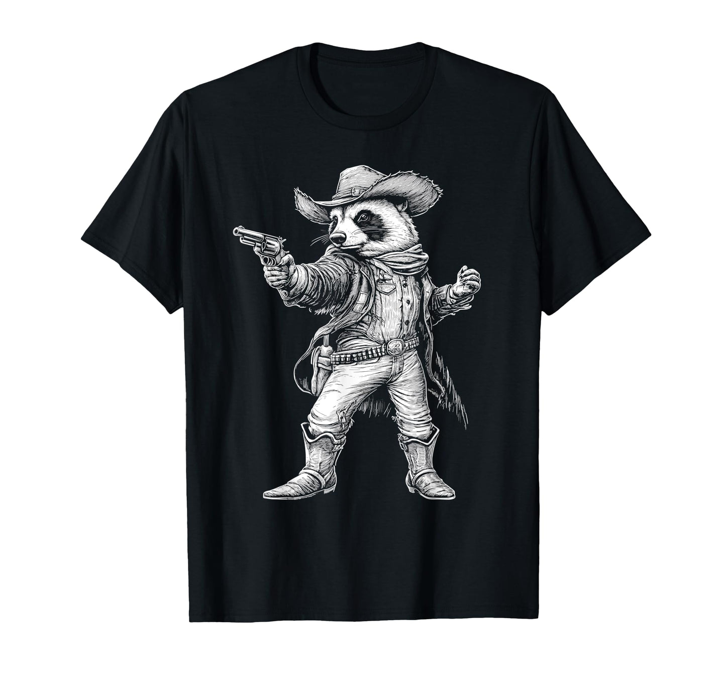Wild West Badger Cowboy Country T-Shirt - Minimalist Print Men Women - T-Shirt, Sweatshirt, Hoodie