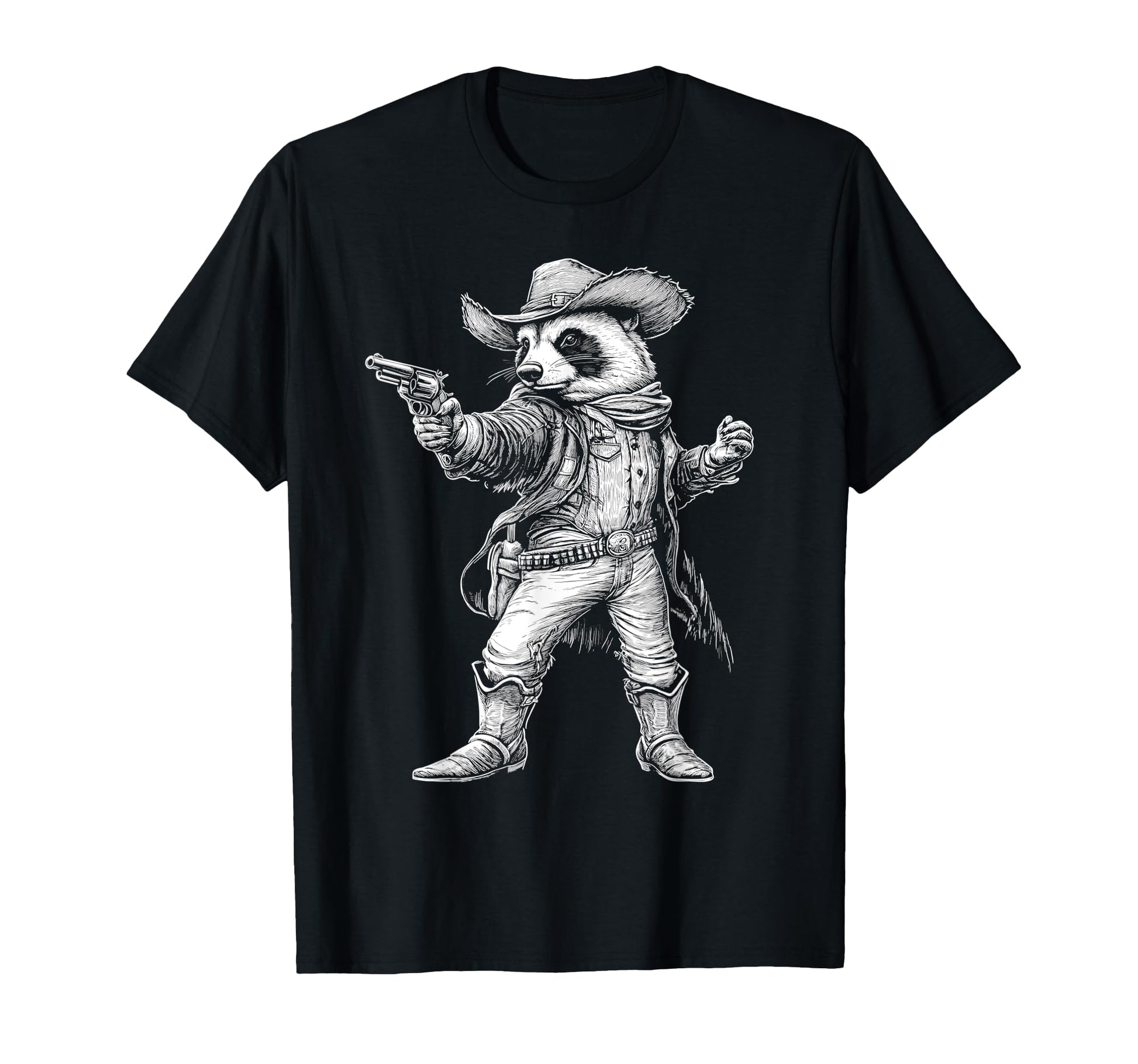 Wild West Badger Cowboy Country T-Shirt - Minimalist Print Men Women - T-Shirt, Sweatshirt, Hoodie