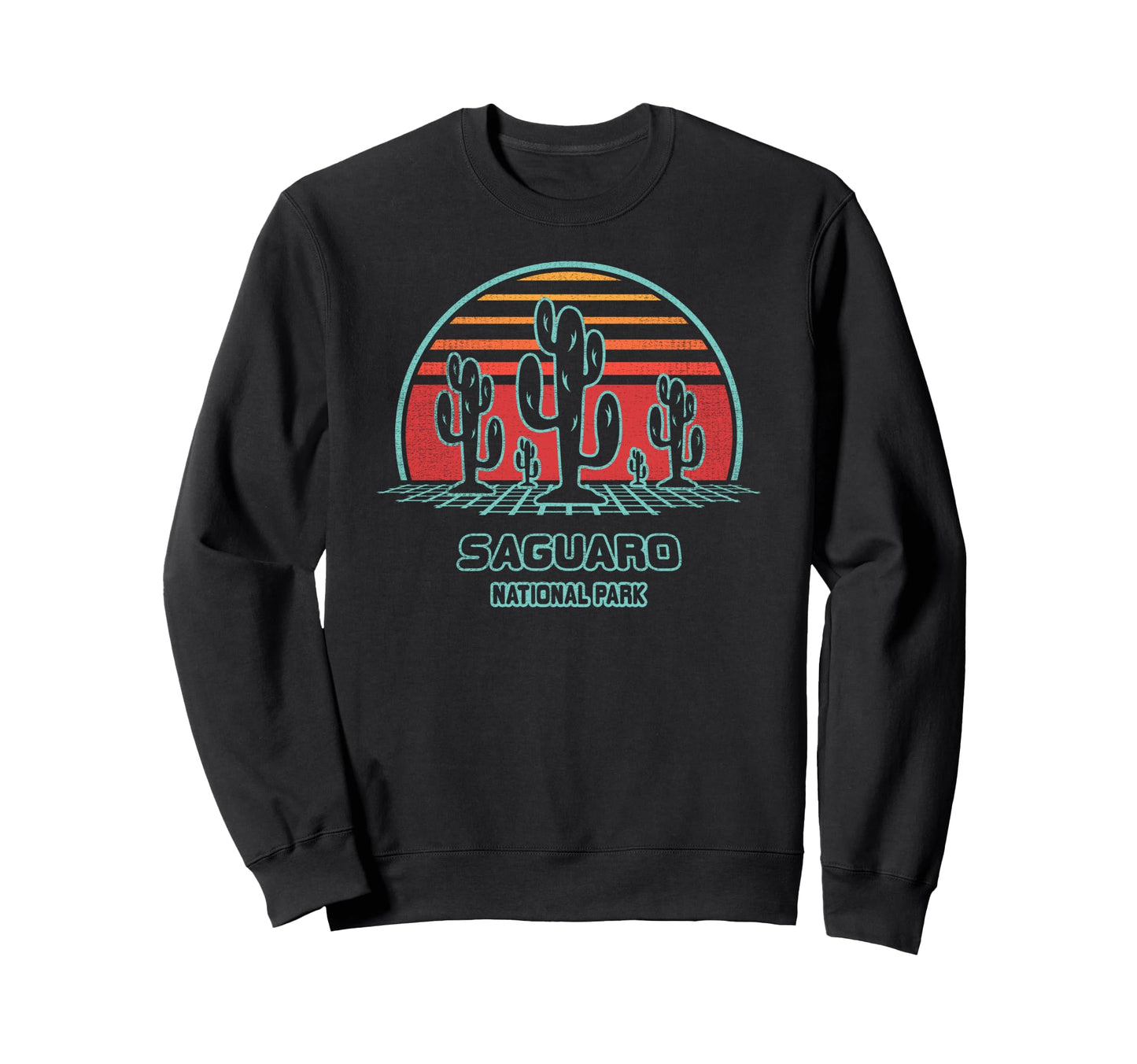 Saguaro National Park Hiking 80S Sweatshirt - Fun Novelty Design for Adults - T-Shirt, Sweatshirt, Hoodie