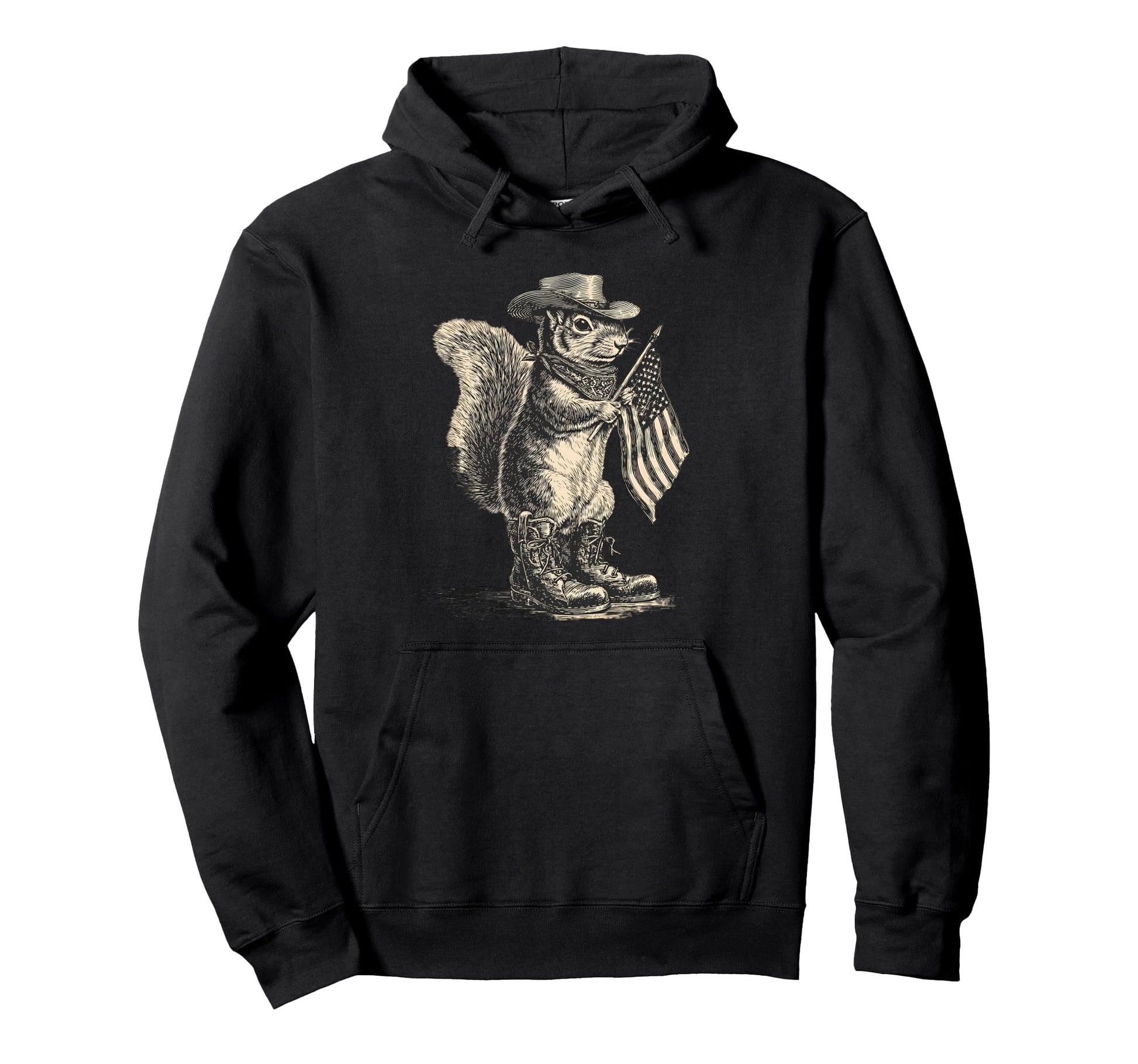 Squirrel Cowboy Rodeo Cowgirl Western Hoodie - Unique Graphic for Adults - T-Shirt, Sweatshirt, Hoodie